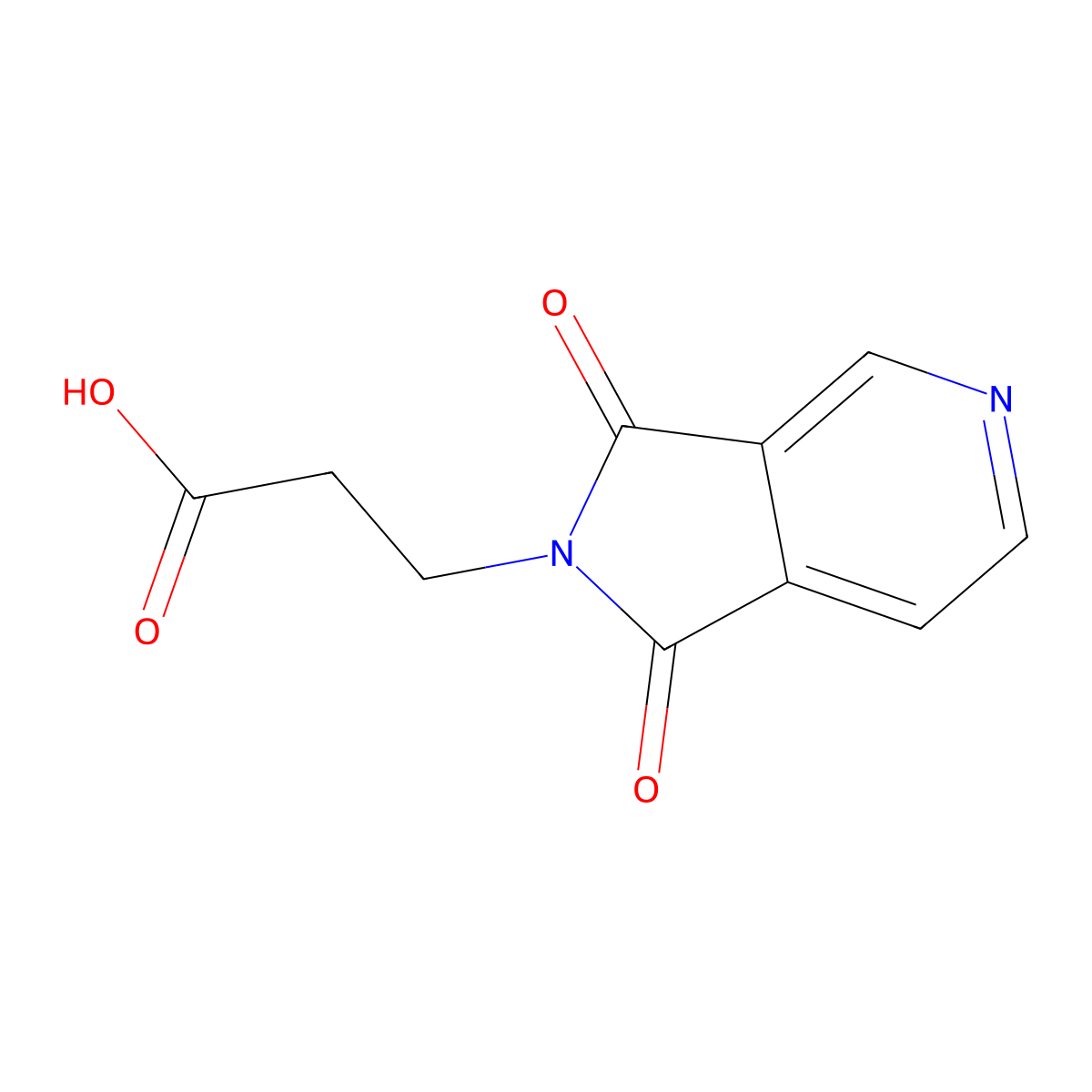 3-(1,3-dioxo-1,3-dihydro-2H-pyrrolo[3,4-c]pyridin-2-yl)propanoic acid molecular structure, CAS 681837-30-9