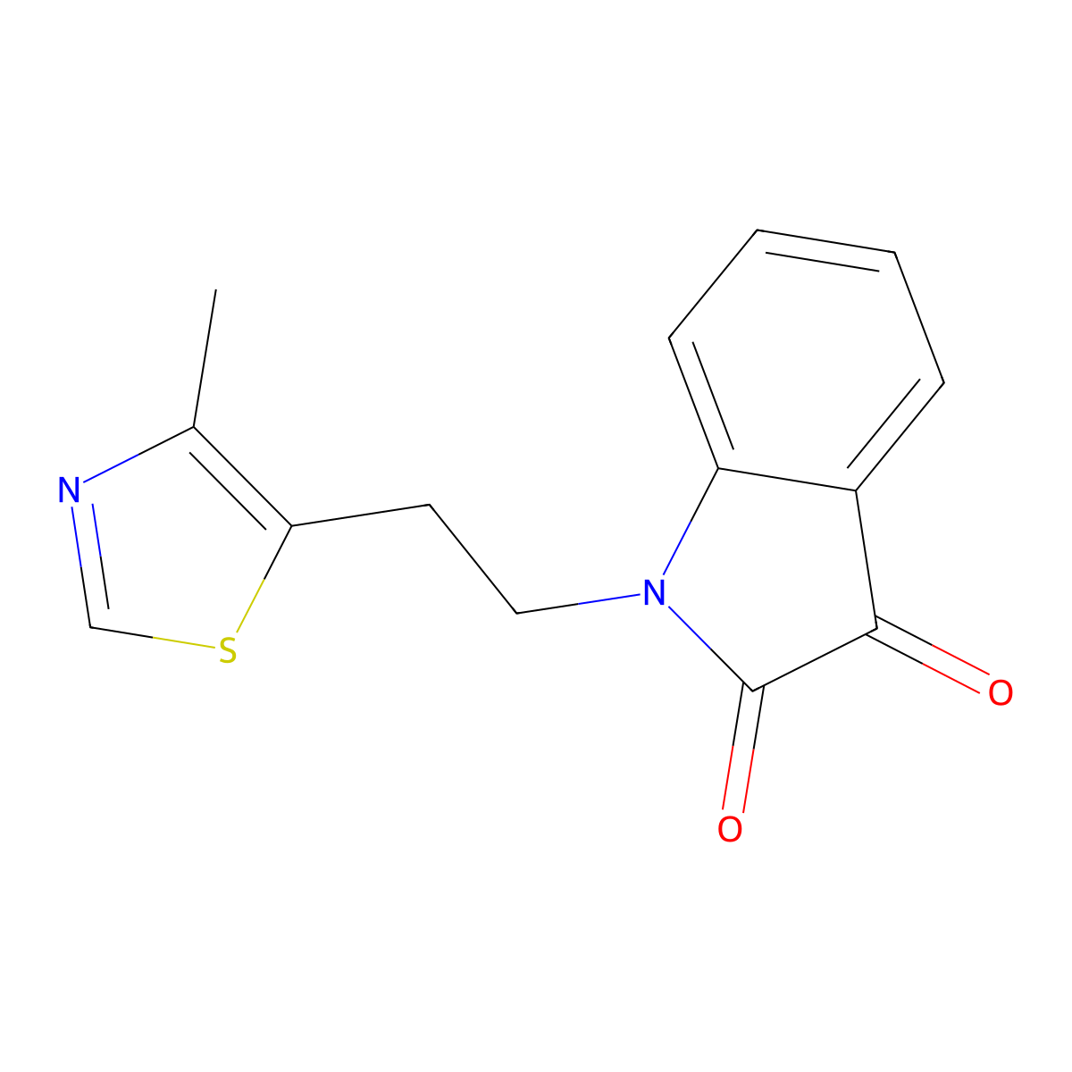 1-(2-(4-Methyl-5-thiazolyl)ethyl)-1H-indole-2,3-dione molecular structure, CAS 681837-50-3