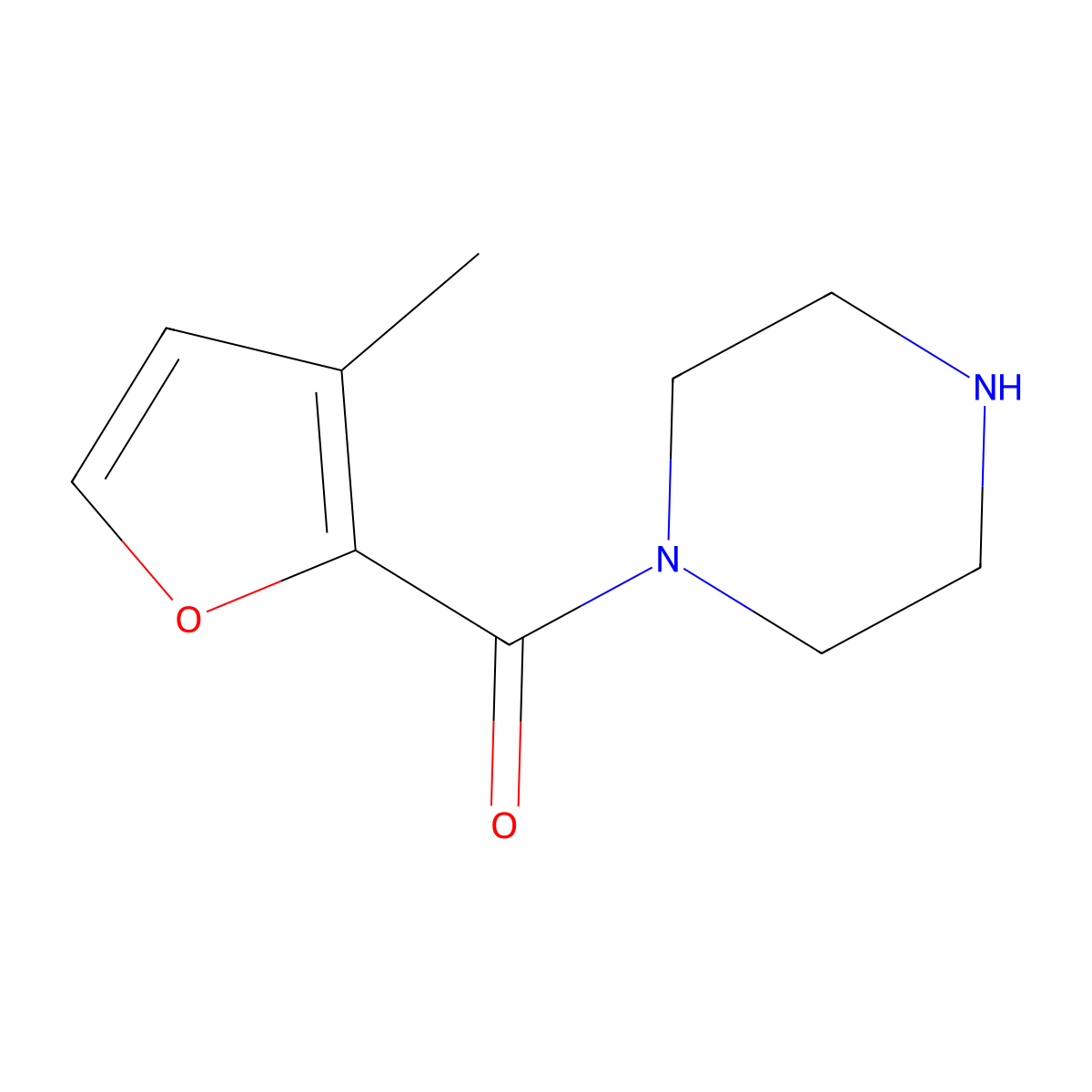 (3-Methylfuran-2-yl)(piperazin-1-yl)methanone molecular structure, CAS 681837-54-7