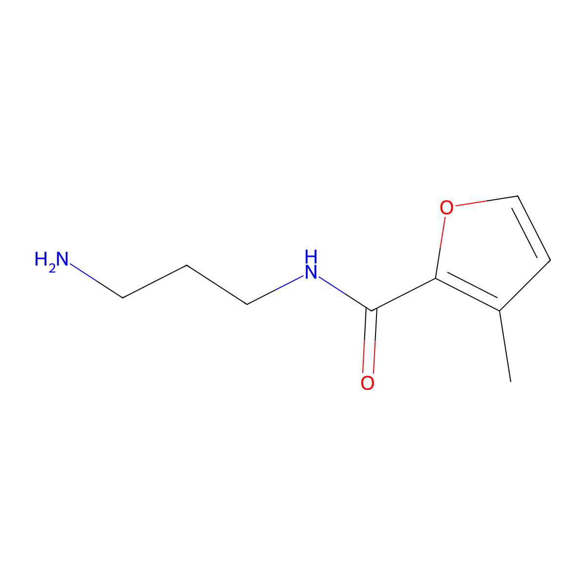 N-(3-aminopropyl)-3-methylfuran-2-carboxamide molecular structure, CAS 681837-56-9