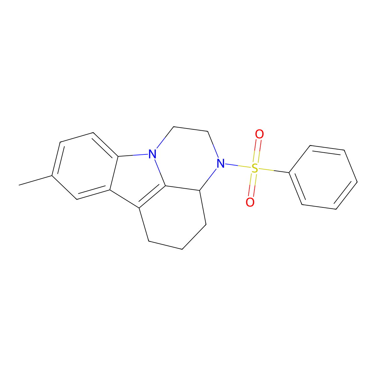 8-methyl-3-(phenylsulfonyl)-2,3,3a,4,5,6-hexahydro-1H-pyrazino[3,2,1-jk]carbazole molecular structure, CAS 681837-62-7