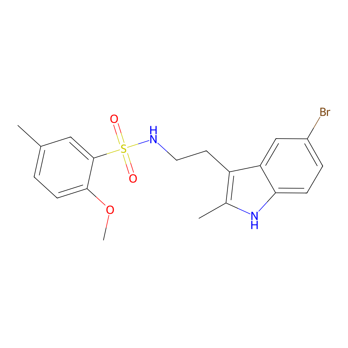 N-[2-(5-bromo-2-methyl-1H-indol-3-yl)ethyl]-2-methoxy-5-methylbenzenesulfonamide molecular structure, CAS 681837-71-8