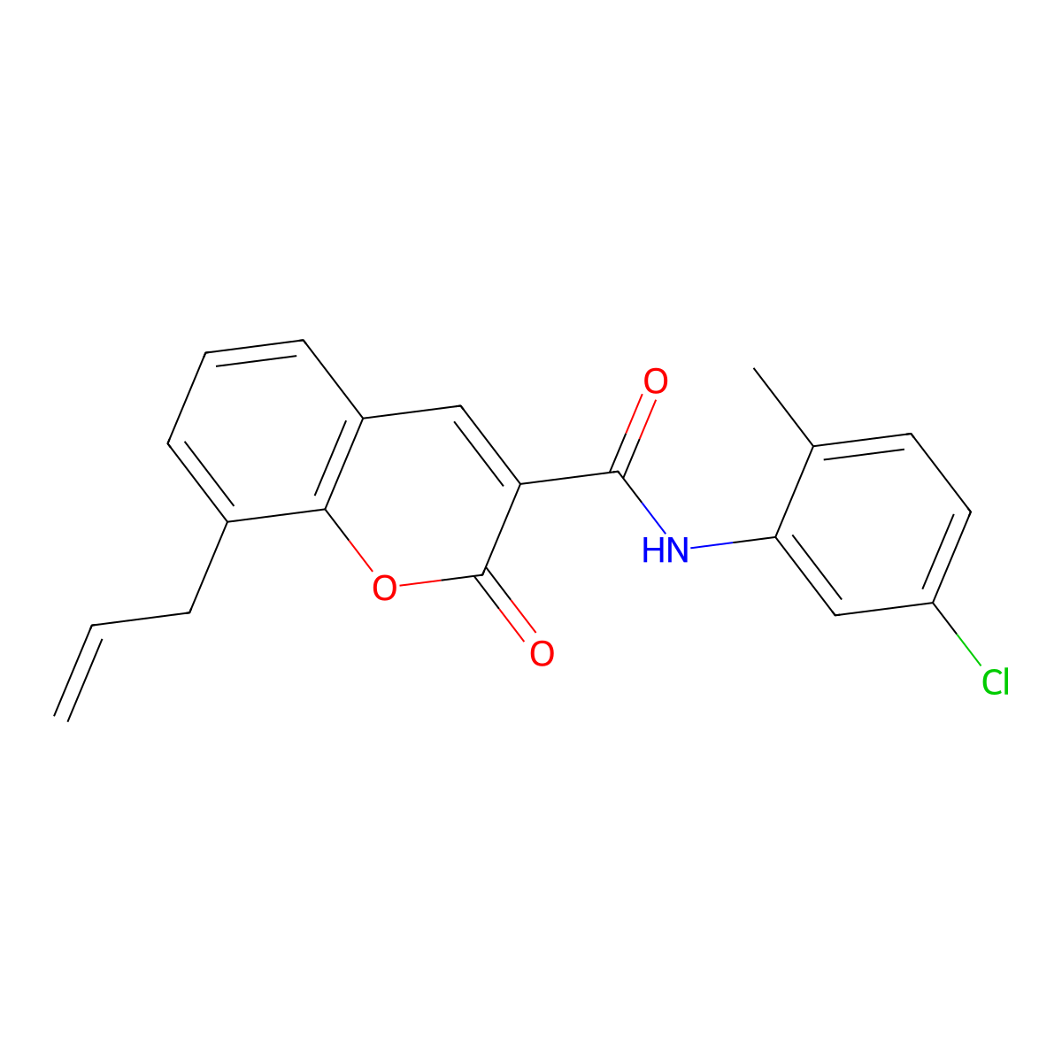N-(5-chloro-2-methylphenyl)-2-oxo-8-(prop-2-en-1-yl)-2H-chromene-3-carboxamide molecular structure, CAS 681838-05-1