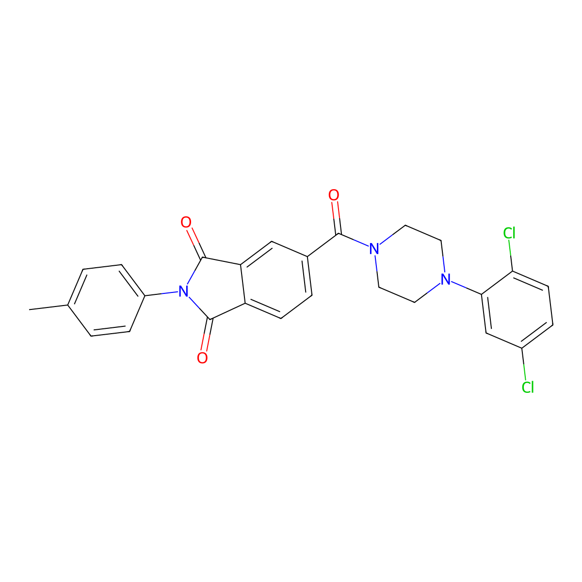 5-[4-(2,5-Dichlorophenyl)piperazine-1-carbonyl]-2-(4-methylphenyl)isoindole-1,3-dione molecular structure, CAS 681838-08-4