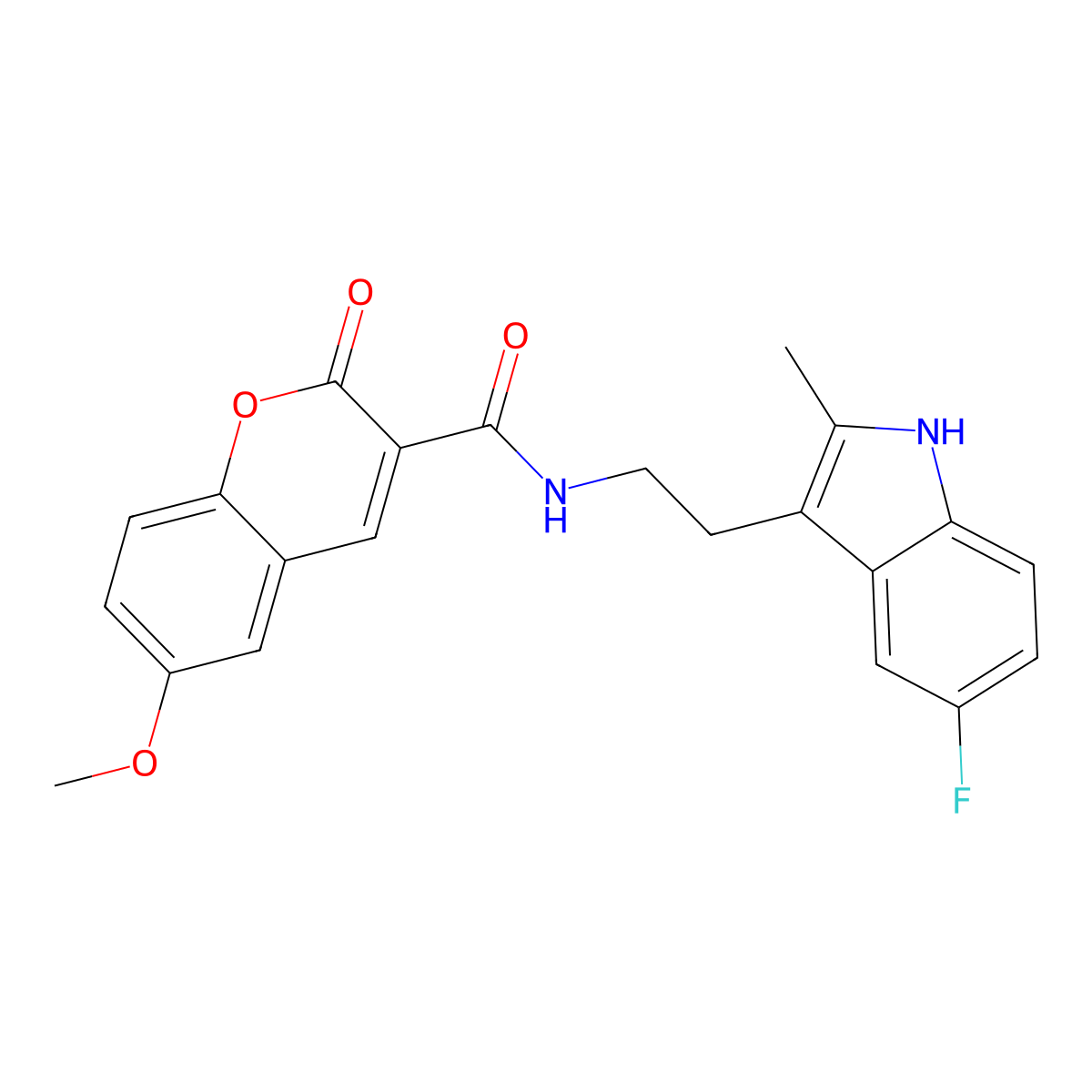 N-[2-(5-fluoro-2-methyl-1H-indol-3-yl)ethyl]-6-methoxy-2-oxo-2H-chromene-3-carboxamide molecular structure, CAS 681838-09-5
