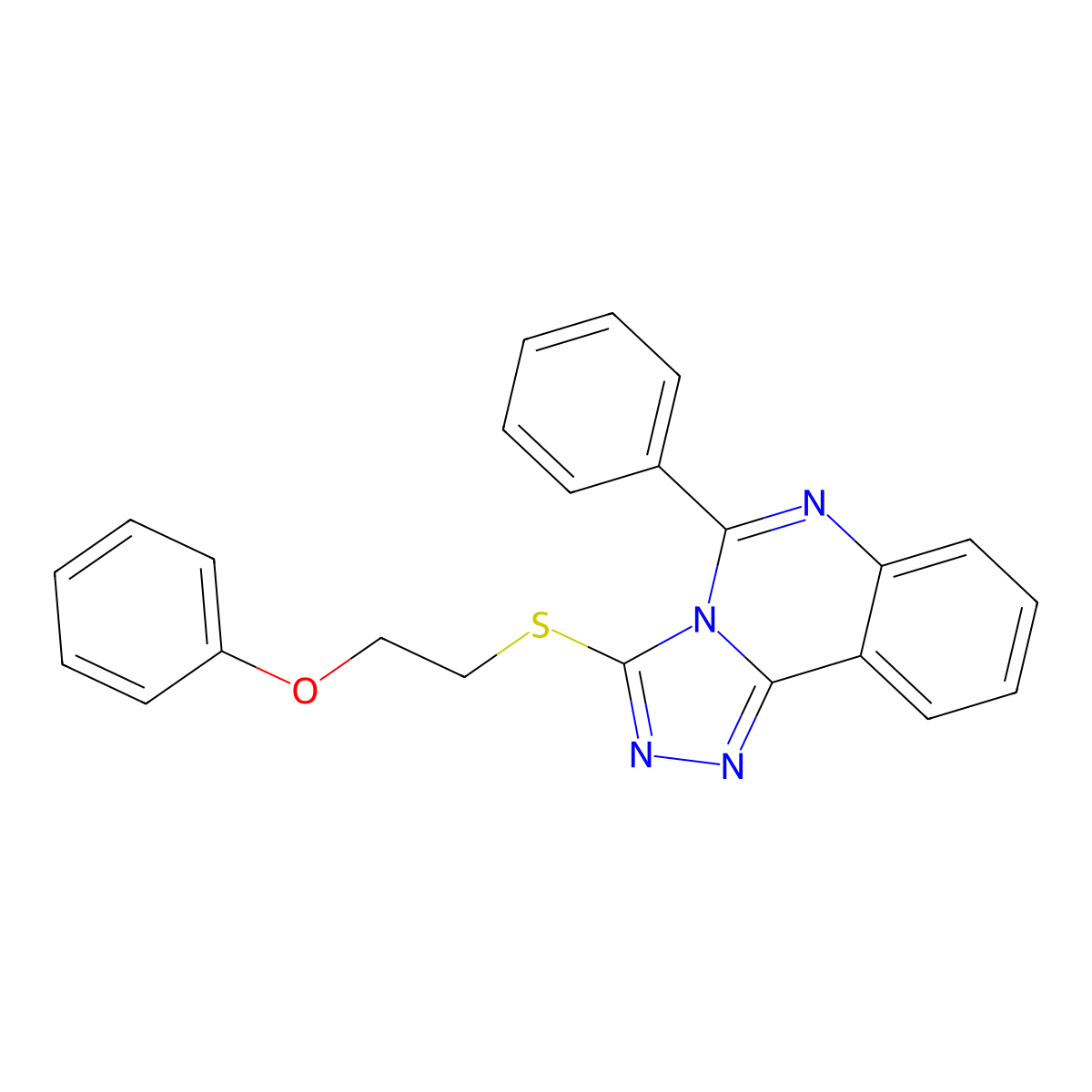 3-[(2-Phenoxyethyl)thio]-5-phenyl-1,2,4-triazolo[4,3-c]quinazoline molecular structure, CAS 681838-51-7