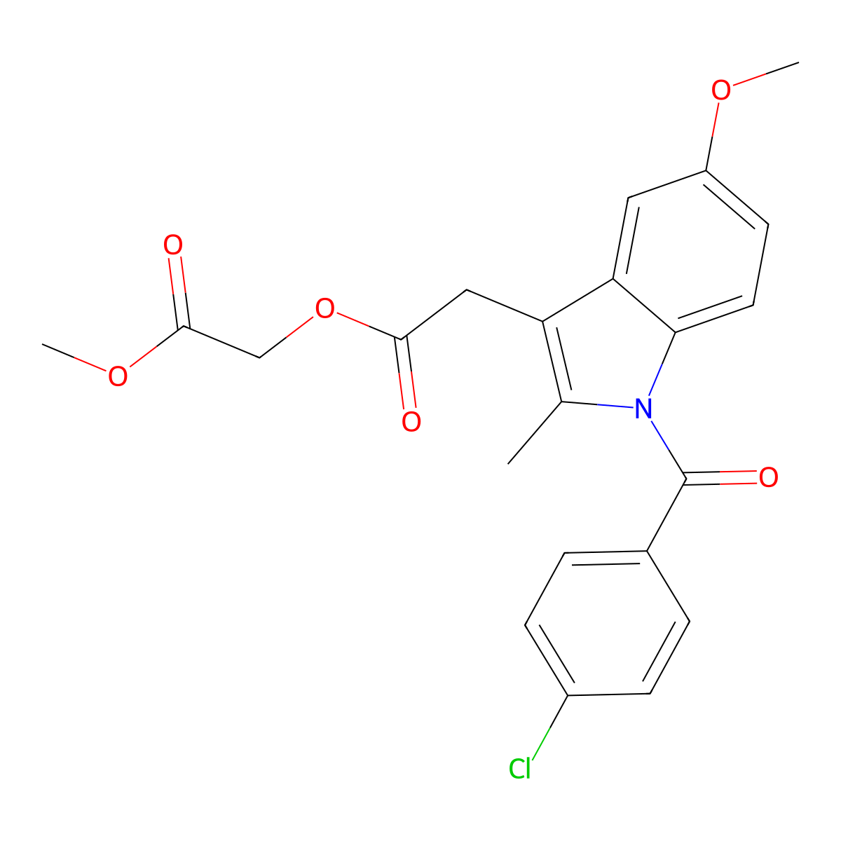 Acemetacin Methyl Ester molecular structure, CAS 681838-84-6