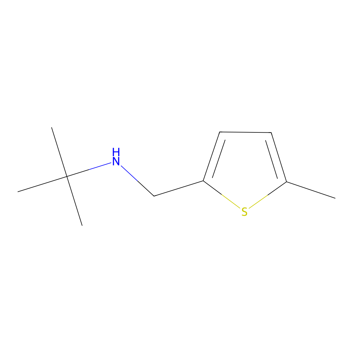 N-(tert-butyl)-N-[(5-methyl-2-thienyl)methyl]amine molecular structure, CAS 681838-88-0