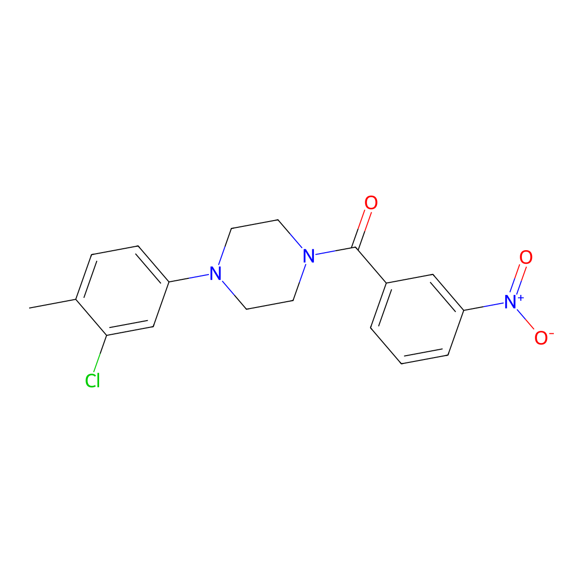 1-(3-Chloro-4-methylphenyl)-4-(3-nitrobenzoyl)piperazine molecular structure, CAS 681840-55-1
