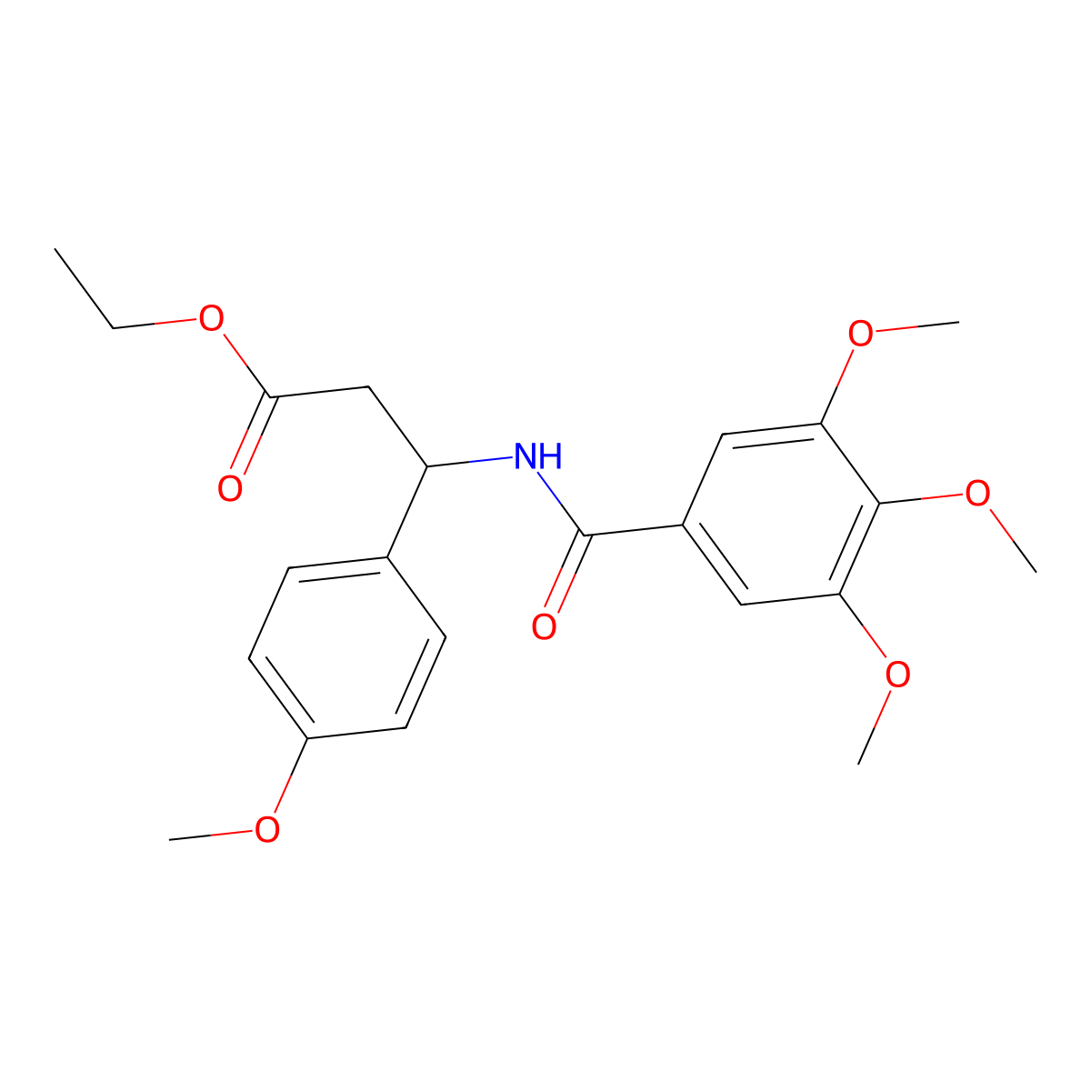 Ethyl 3-(4-methoxyphenyl)-3-[(3,4,5-trimethoxybenzoyl)amino]propanoate molecular structure, CAS 681841-21-4
