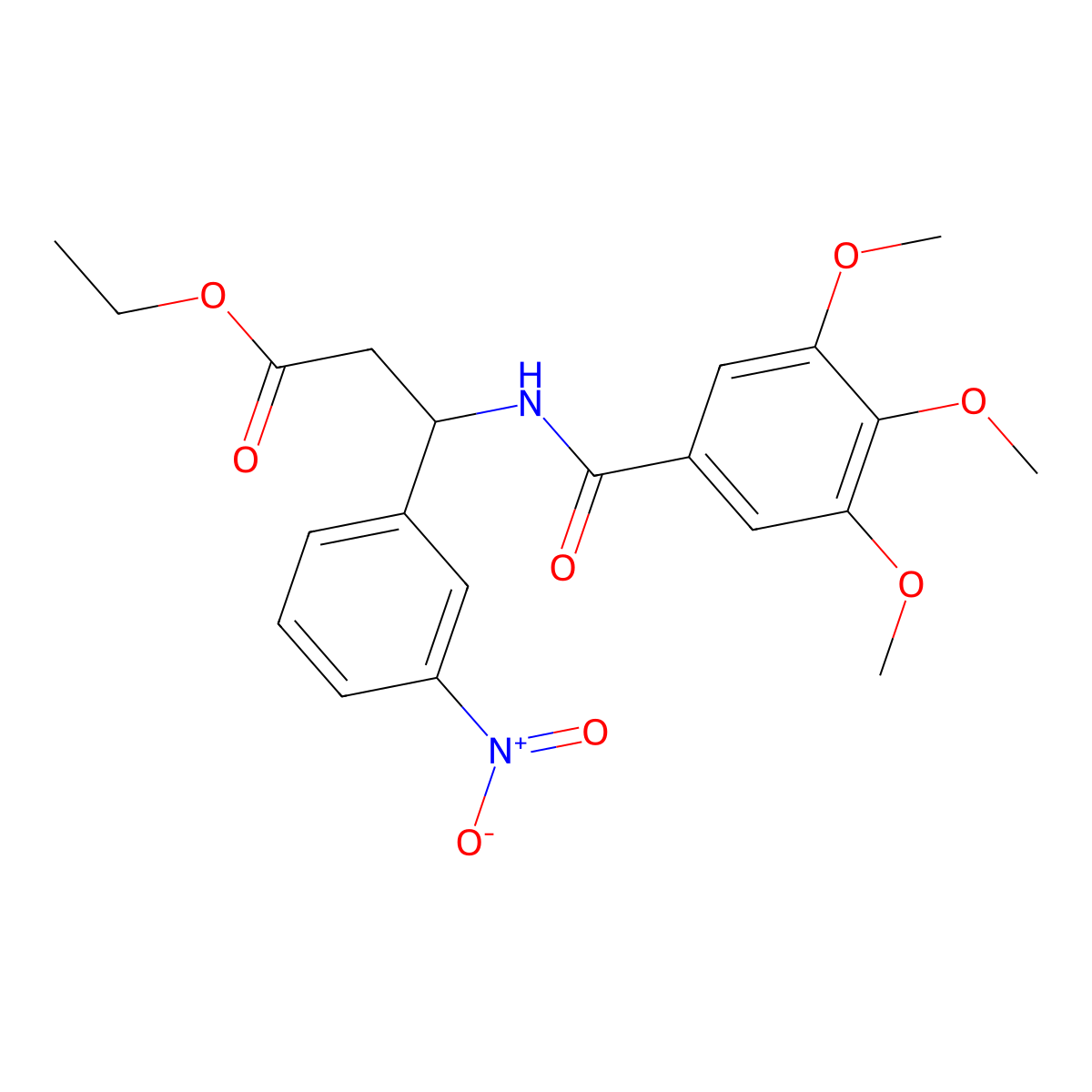 Ethyl 3-(3-nitrophenyl)-3-[(3,4,5-trimethoxybenzoyl)amino]propanoate molecular structure, CAS 681841-36-1