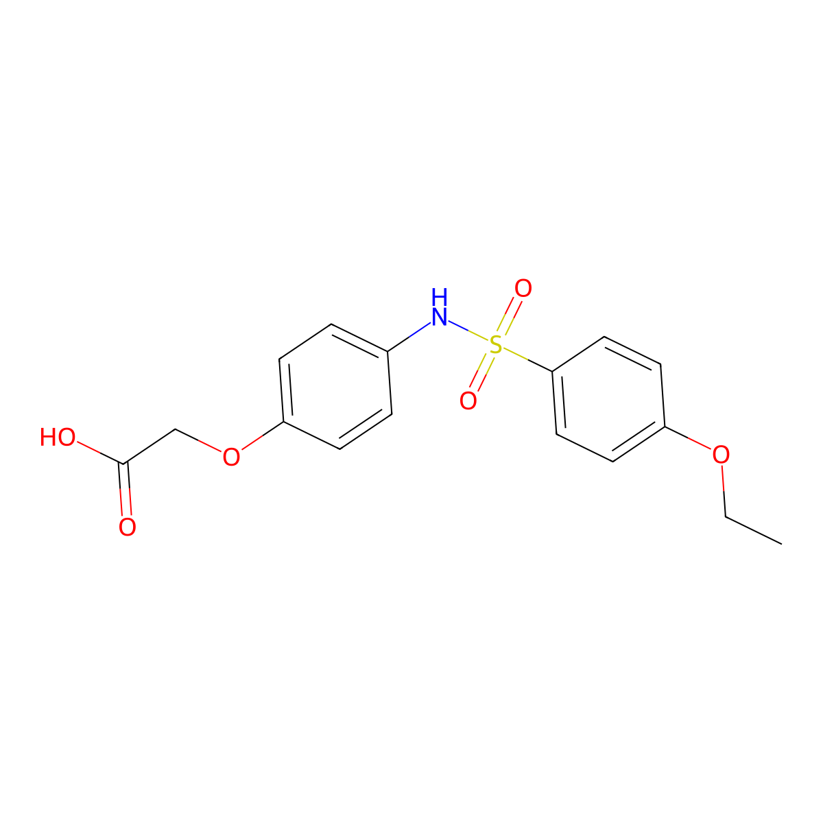 [4-(4-Ethoxybenzenesulfonylamino)phenoxy]acetic acid molecular structure, CAS 681841-41-8