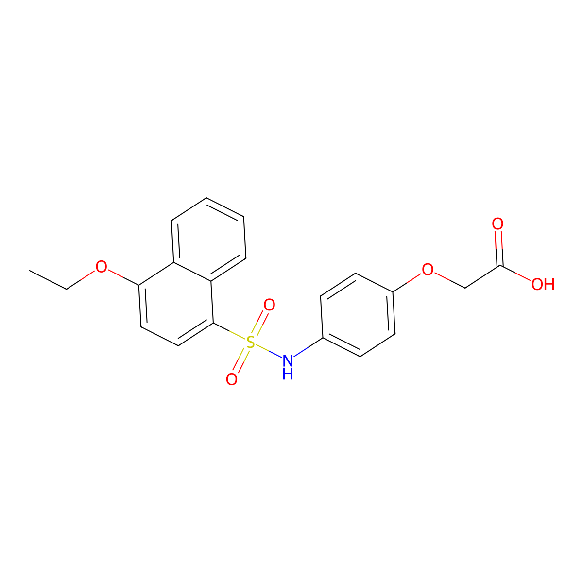 2-(4-{[(4-Ethoxynaphthyl)sulfonyl]amino}phenoxy)acetic acid molecular structure, CAS 681841-42-9