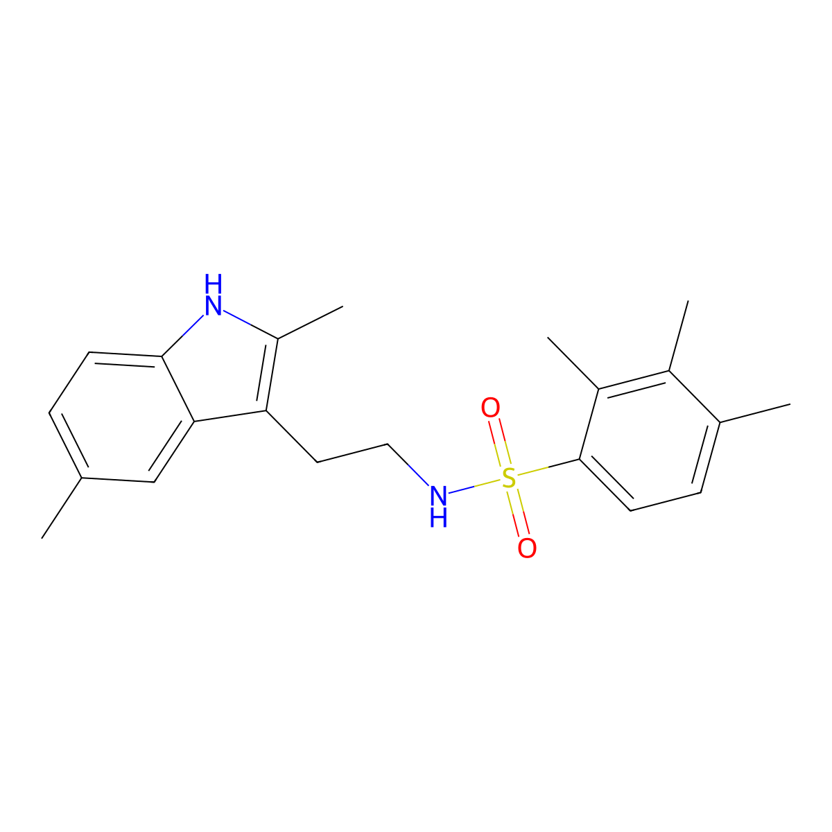 N-[2-(2,5-dimethyl-1H-indol-3-yl)ethyl]-2,3,4-trimethylbenzene-1-sulfonamide molecular structure, CAS 681841-45-2