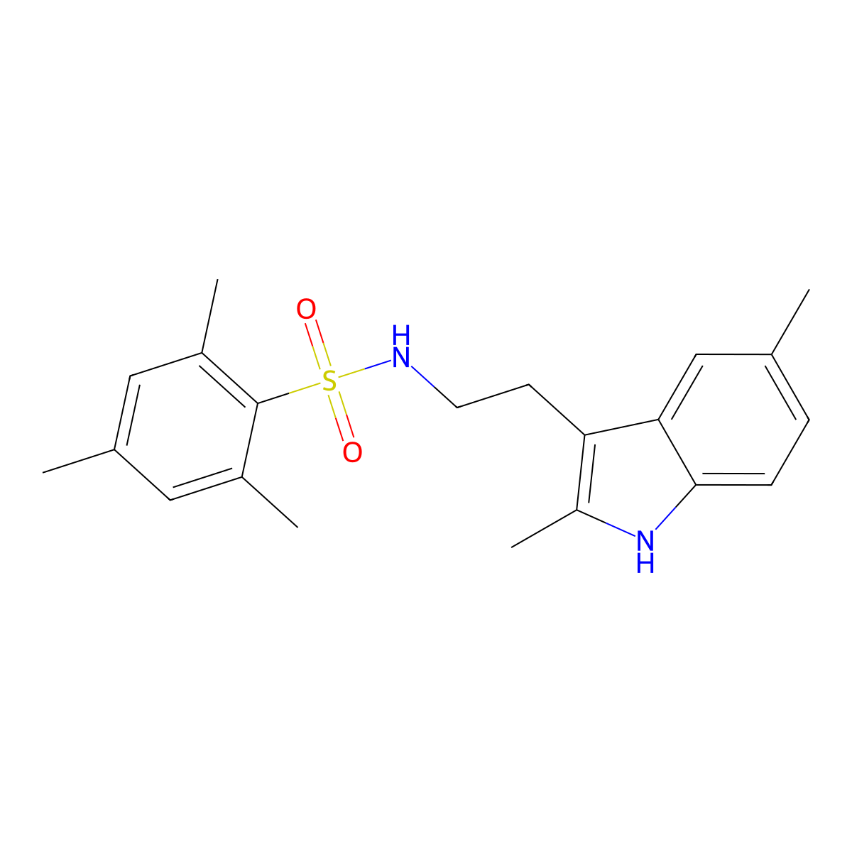 N-[2-(2,5-dimethyl-1H-indol-3-yl)ethyl]-2,4,6-trimethylbenzenesulfonamide molecular structure, CAS 681841-46-3