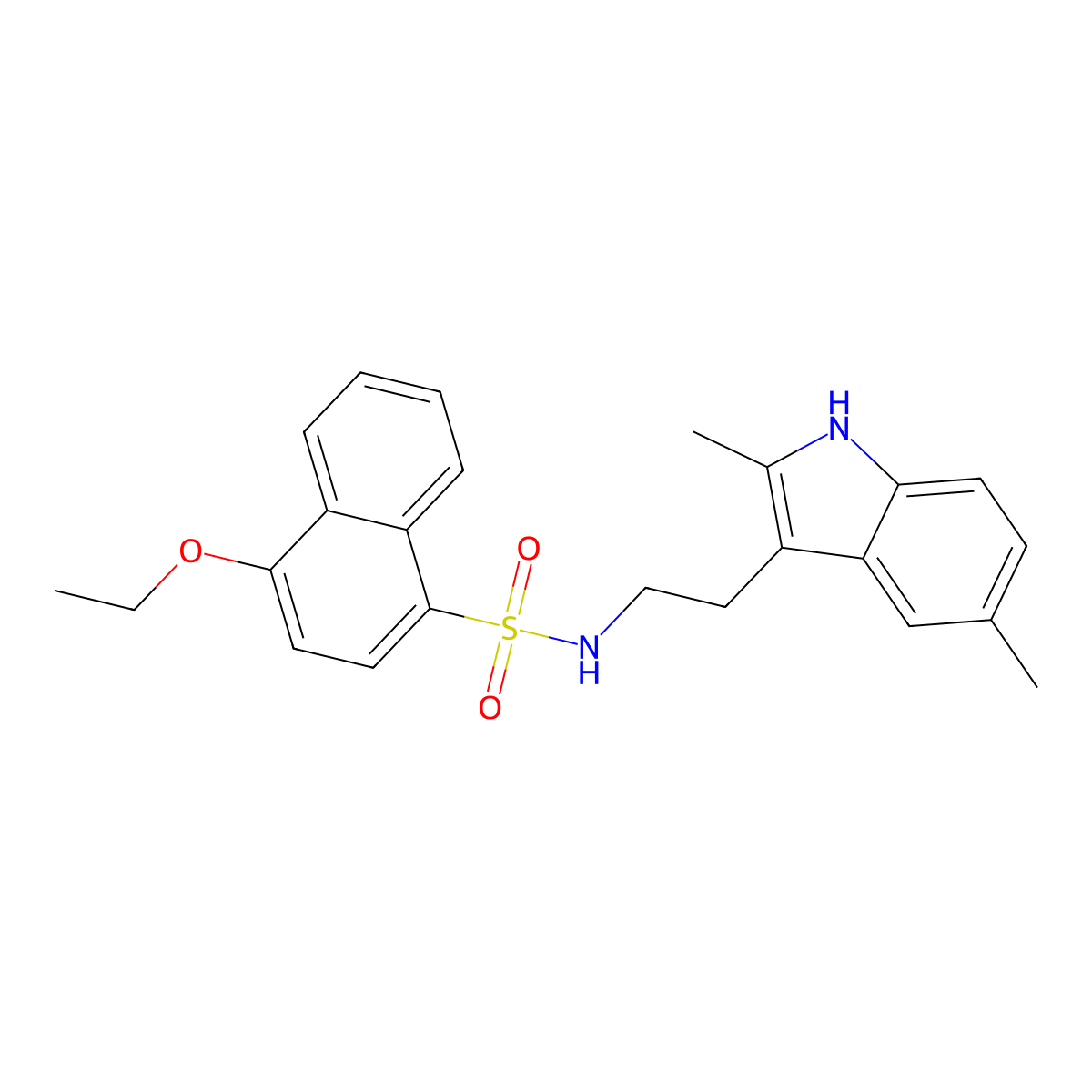 N-[2-(2,5-dimethyl-1H-indol-3-yl)ethyl]-4-ethoxynaphthalene-1-sulfonamide molecular structure, CAS 681841-47-4