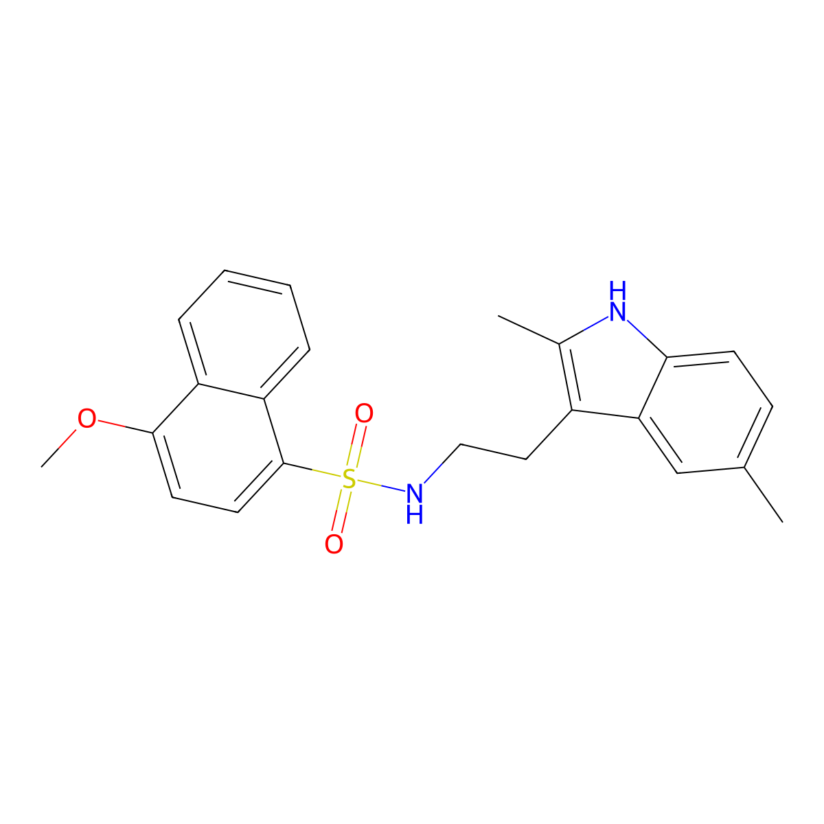 N-[2-(2,5-dimethyl-1H-indol-3-yl)ethyl]-4-methoxynaphthalene-1-sulfonamide molecular structure, CAS 681841-48-5