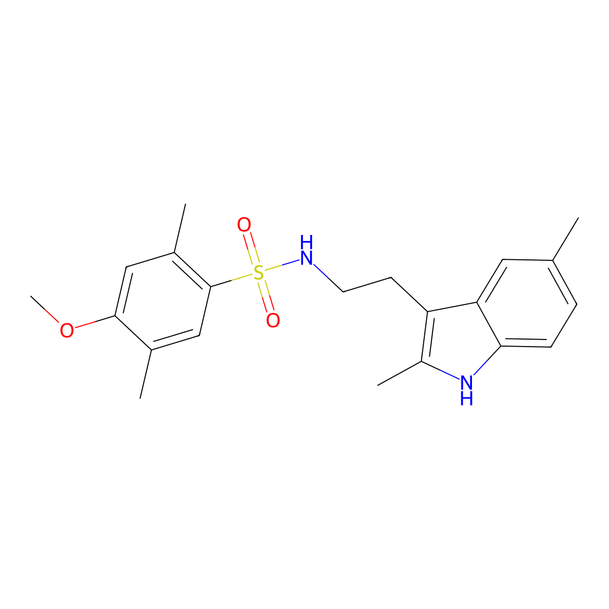 N-[2-(2,5-dimethyl-1H-indol-3-yl)ethyl]-4-methoxy-2,5-dimethylbenzenesulfonamide molecular structure, CAS 681841-49-6