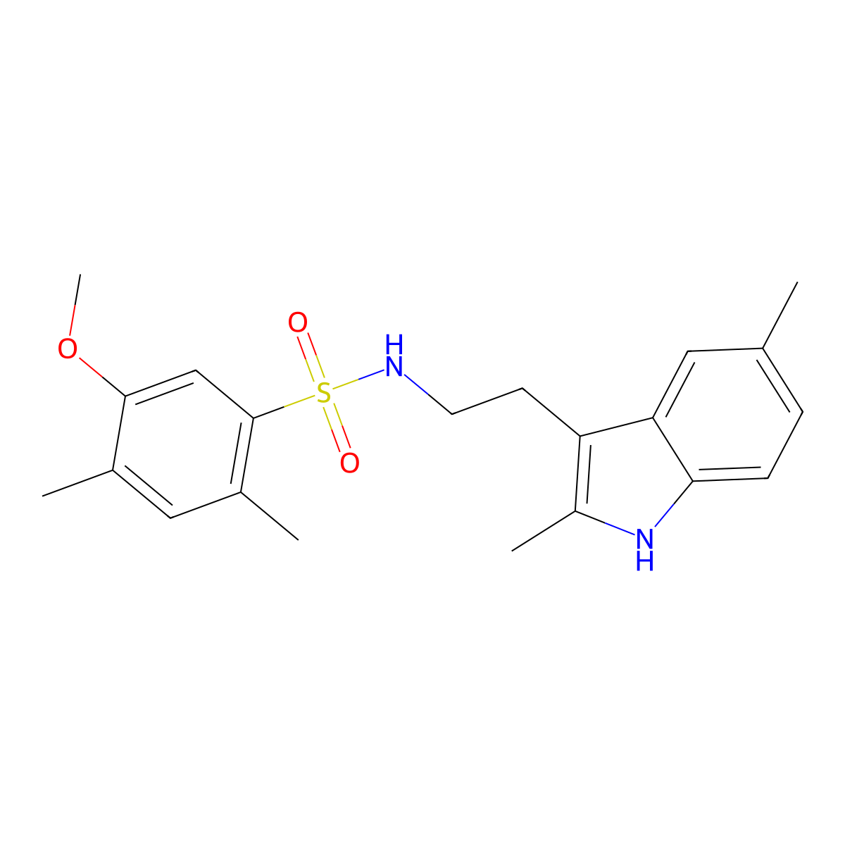 N-[2-(2,5-dimethyl-1H-indol-3-yl)ethyl]-5-methoxy-2,4-dimethylbenzenesulfonamide molecular structure, CAS 681841-52-1