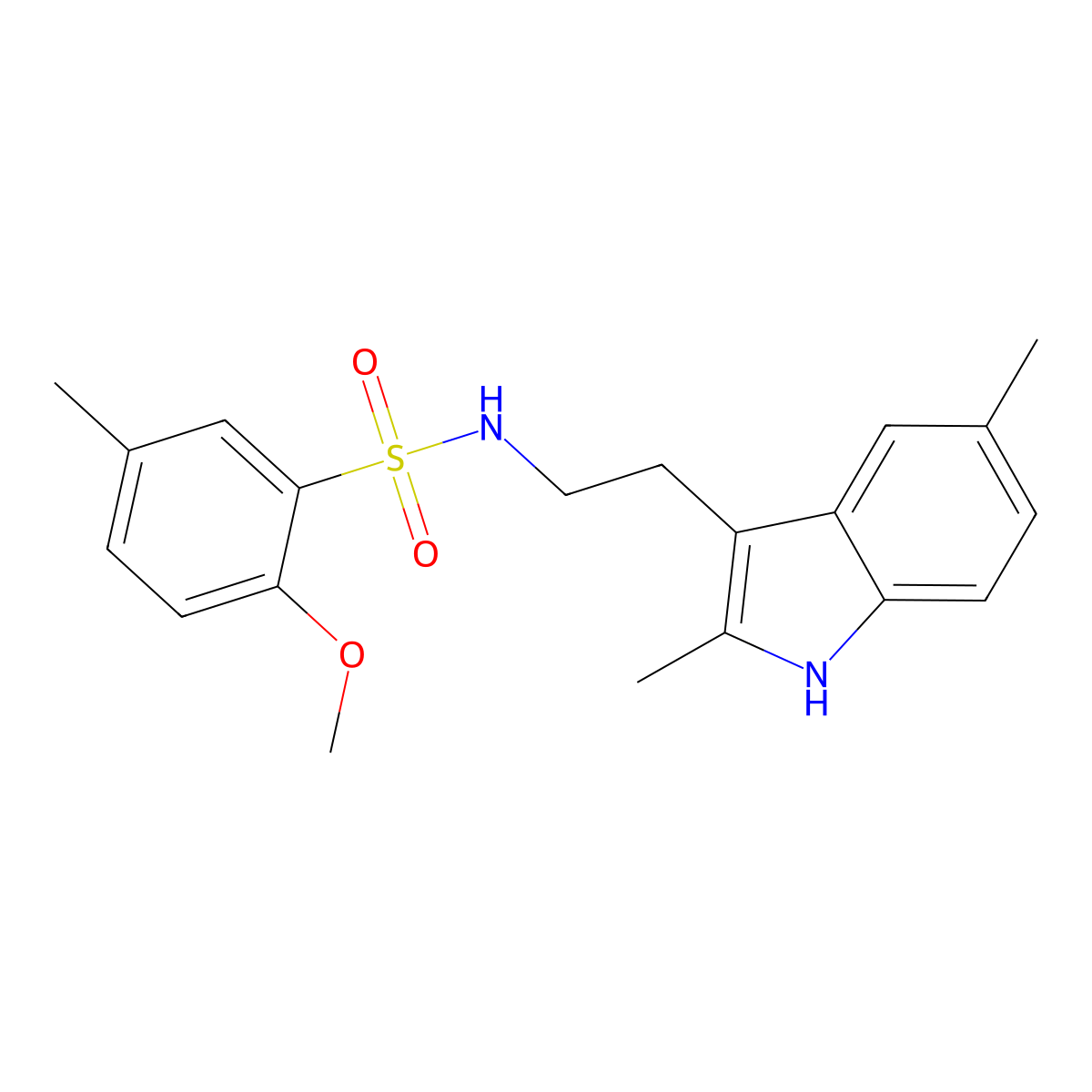 N-[2-(2,5-dimethyl-1H-indol-3-yl)ethyl]-2-methoxy-5-methylbenzenesulfonamide molecular structure, CAS 681841-53-2