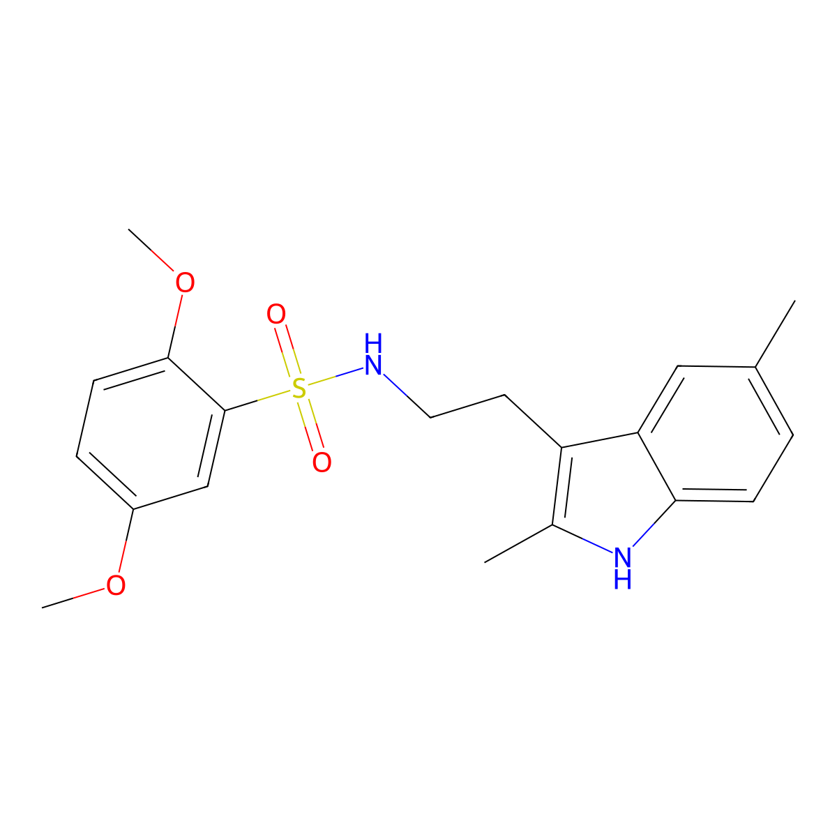 N-[2-(2,5-dimethyl-1H-indol-3-yl)ethyl]-2,5-dimethoxybenzene-1-sulfonamide molecular structure, CAS 681841-56-5