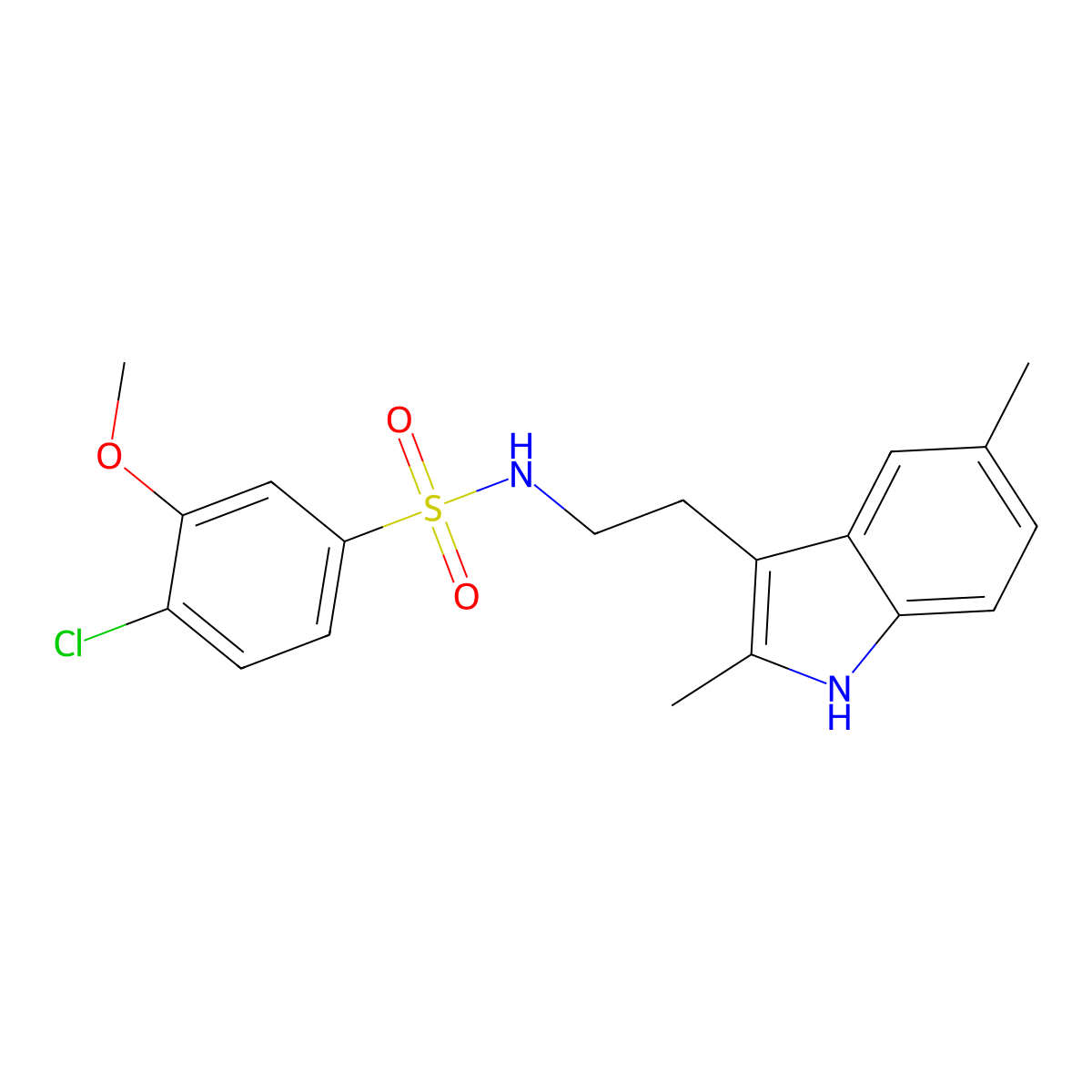 4-chloro-N-[2-(2,5-dimethyl-1H-indol-3-yl)ethyl]-3-methoxybenzenesulfonamide molecular structure, CAS 681841-58-7