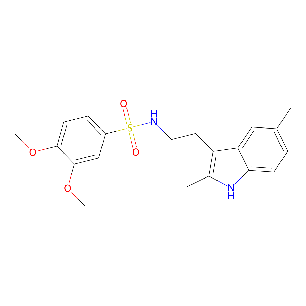 N-[2-(2,5-dimethyl-1H-indol-3-yl)ethyl]-3,4-dimethoxybenzenesulfonamide molecular structure, CAS 681841-60-1
