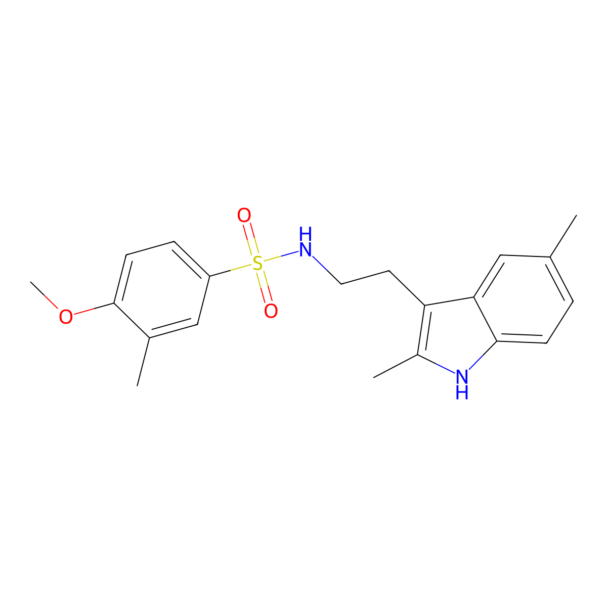 N-[2-(2,5-dimethyl-1H-indol-3-yl)ethyl]-4-methoxy-3-methylbenzenesulfonamide molecular structure, CAS 681841-62-3