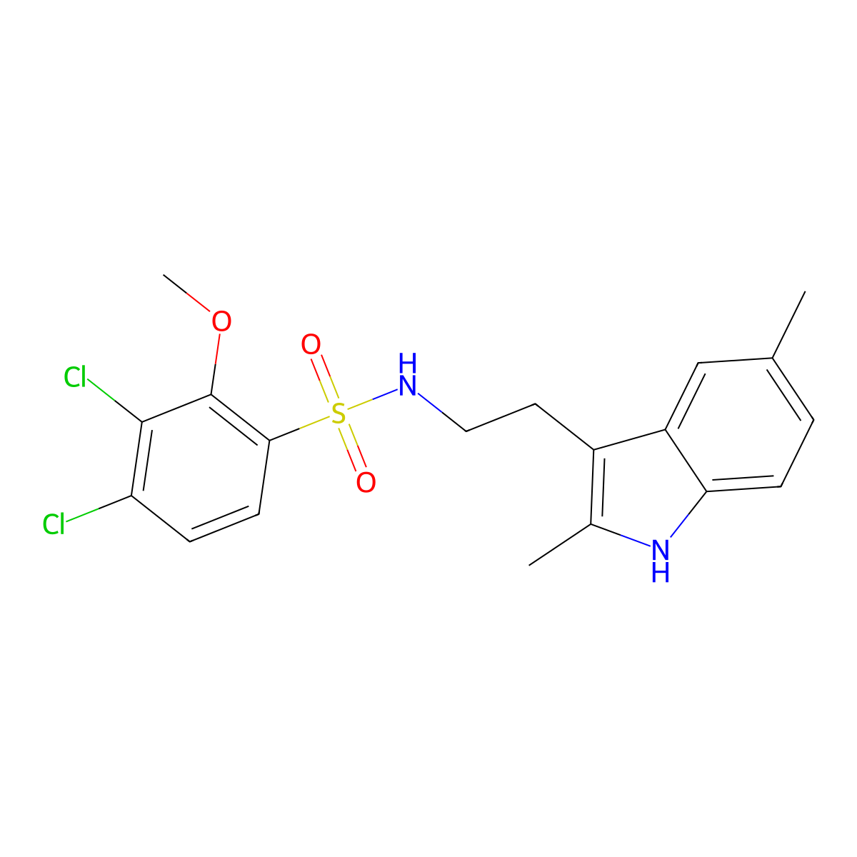 3,4-dichloro-N-[2-(2,5-dimethyl-1H-indol-3-yl)ethyl]-2-methoxybenzene-1-sulfonamide molecular structure, CAS 681841-64-5