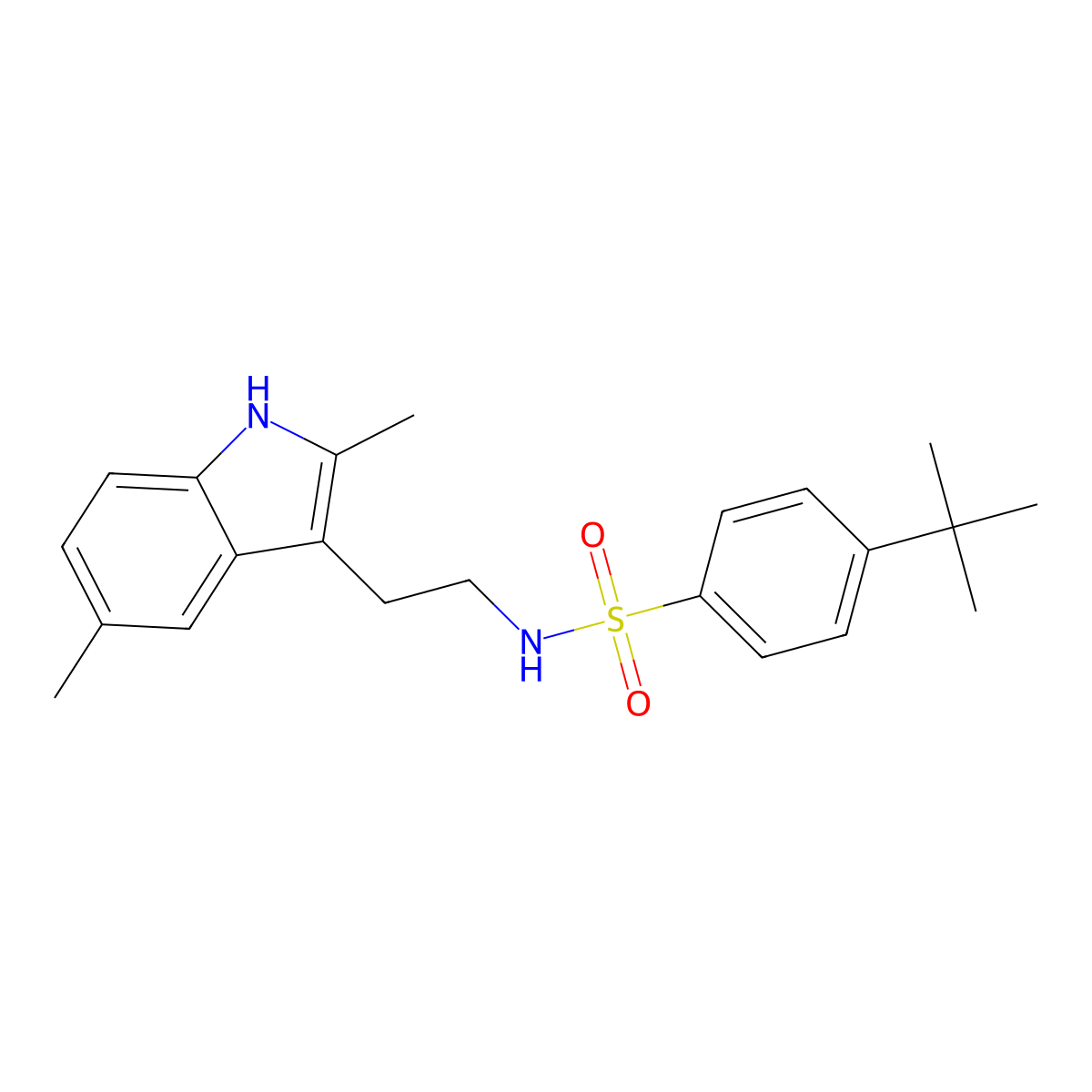 4-tert-butyl-N-[2-(2,5-dimethyl-1H-indol-3-yl)ethyl]benzene-1-sulfonamide molecular structure, CAS 681841-68-9