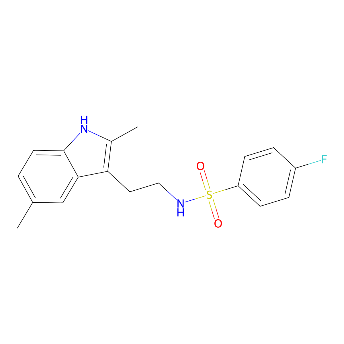 N-[2-(2,5-dimethyl-1H-indol-3-yl)ethyl]-4-fluorobenzenesulfonamide molecular structure, CAS 681841-69-0