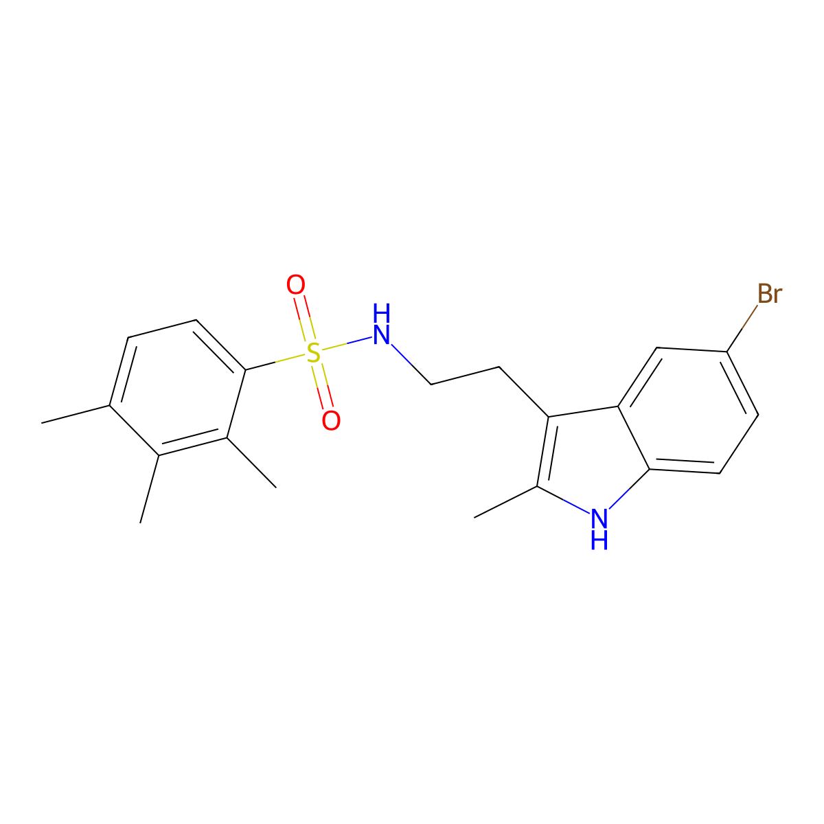 N-[2-(5-bromo-2-methyl-1H-indol-3-yl)ethyl]-2,3,4-trimethylbenzenesulfonamide molecular structure, CAS 681841-71-4