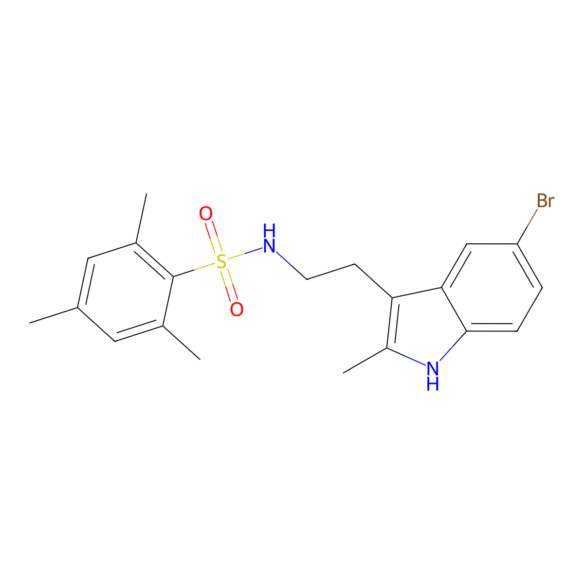 N-[2-(5-bromo-2-methyl-1H-indol-3-yl)ethyl]-2,4,6-trimethylbenzenesulfonamide molecular structure, CAS 681841-72-5