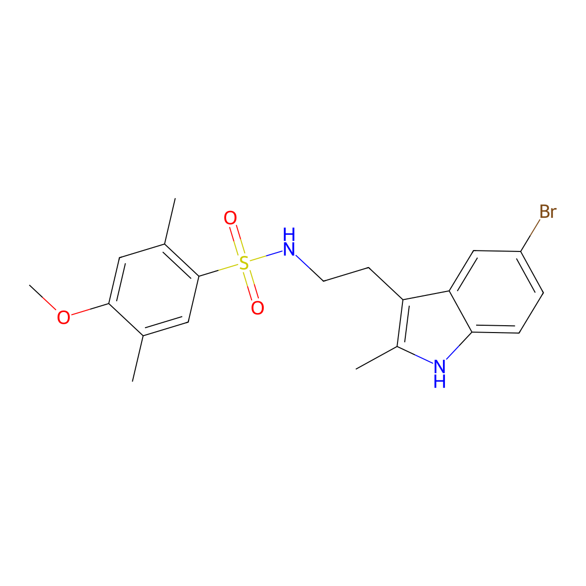 N-[2-(5-bromo-2-methyl-1H-indol-3-yl)ethyl]-4-methoxy-2,5-dimethylbenzenesulfonamide molecular structure, CAS 681841-73-6