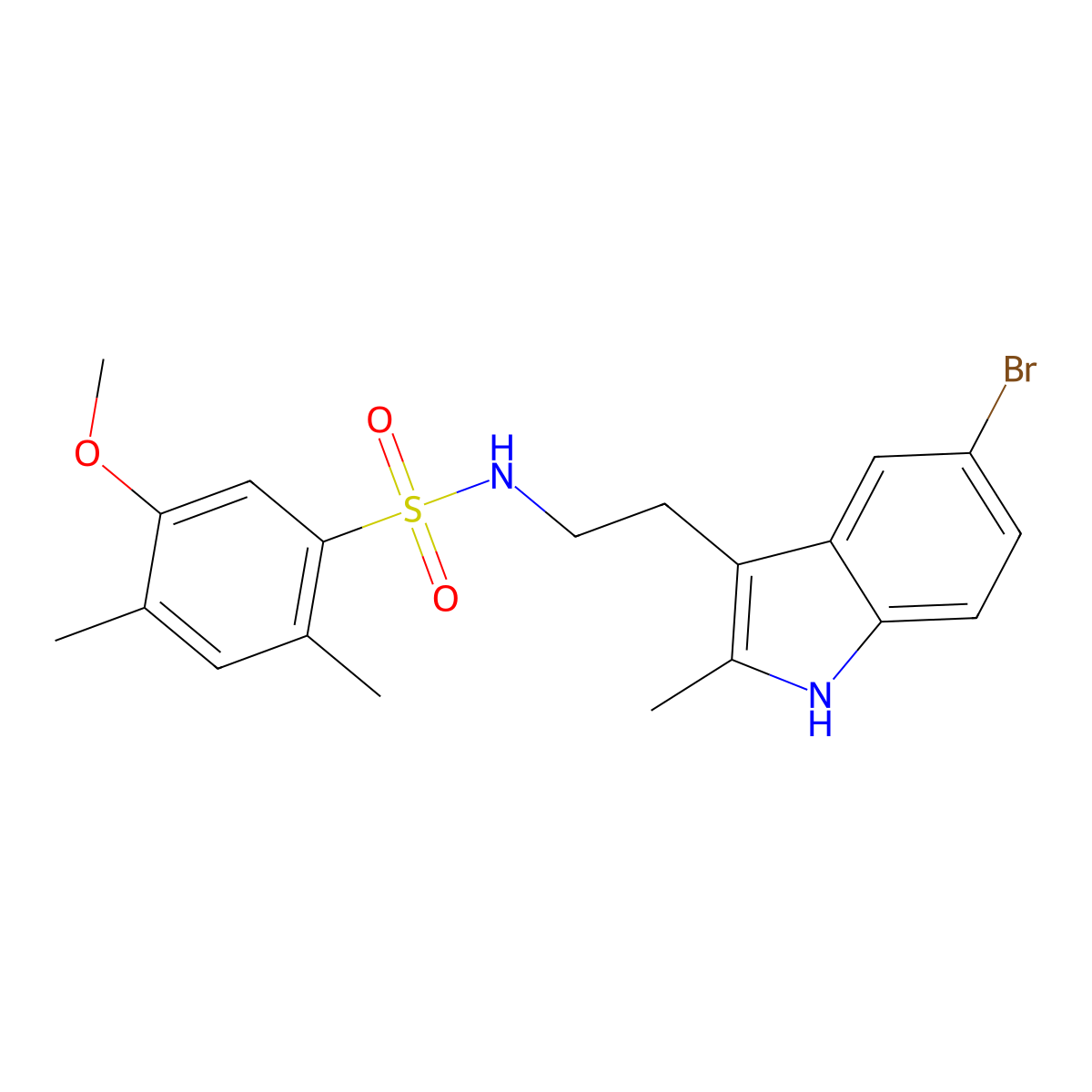 N-[2-(5-bromo-2-methyl-1H-indol-3-yl)ethyl]-5-methoxy-2,4-dimethylbenzenesulfonamide molecular structure, CAS 681841-76-9