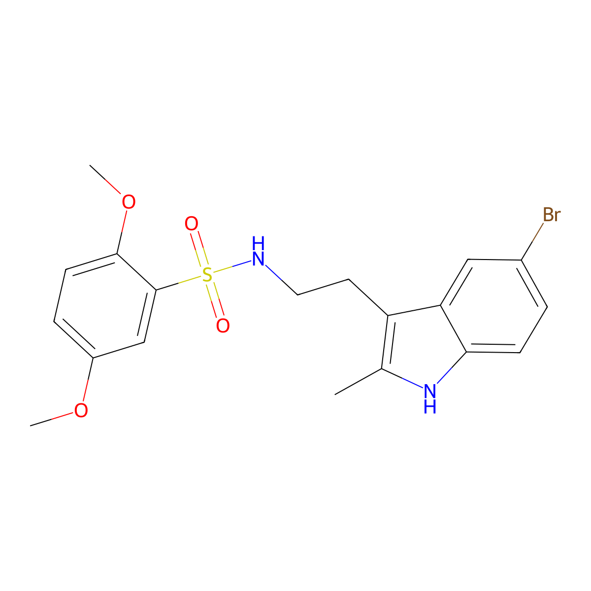 N-[2-(5-bromo-2-methyl-1H-indol-3-yl)ethyl]-2,5-dimethoxybenzenesulfonamide molecular structure, CAS 681841-77-0