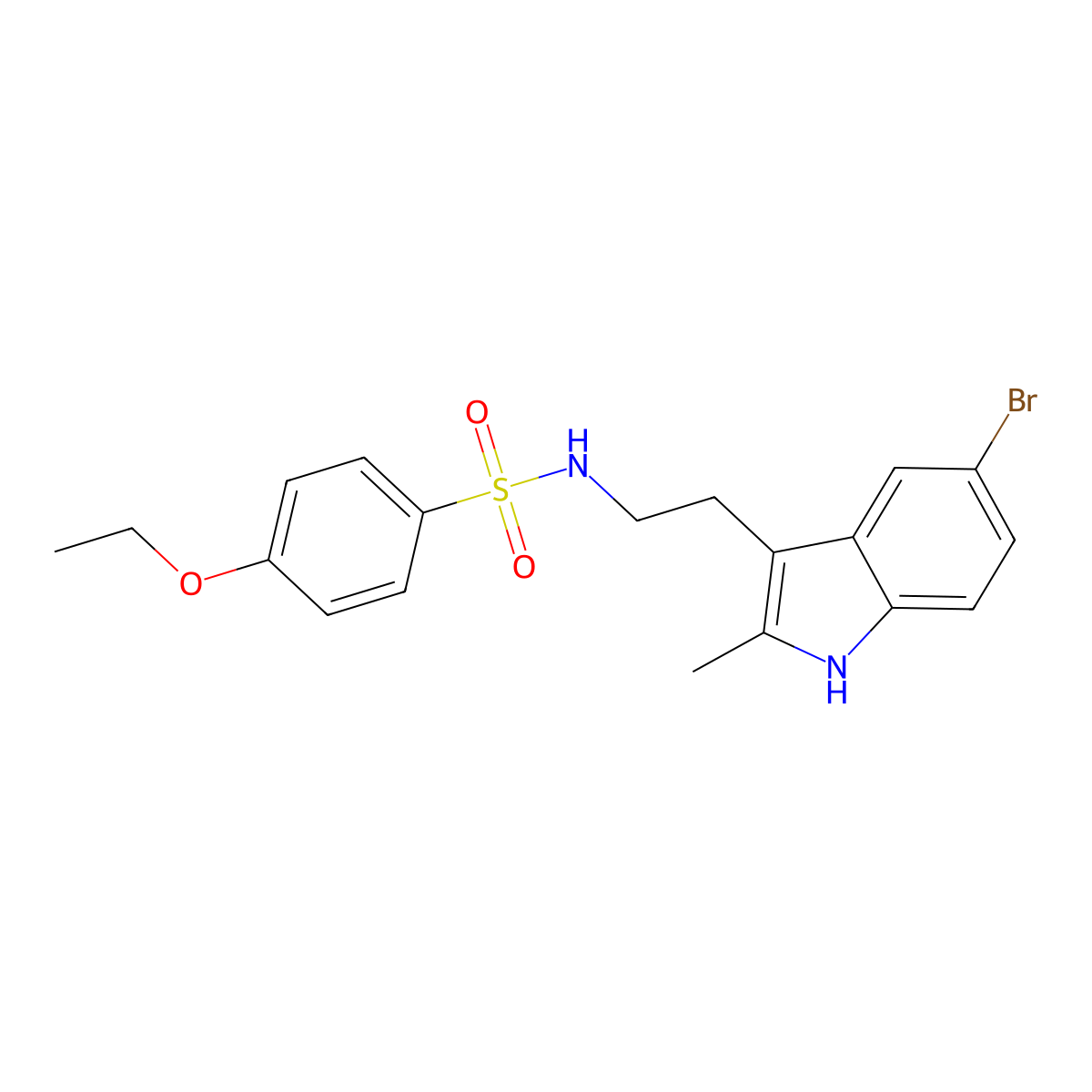 N-[2-(5-bromo-2-methyl-1H-indol-3-yl)ethyl]-4-ethoxybenzenesulfonamide molecular structure, CAS 681841-80-5