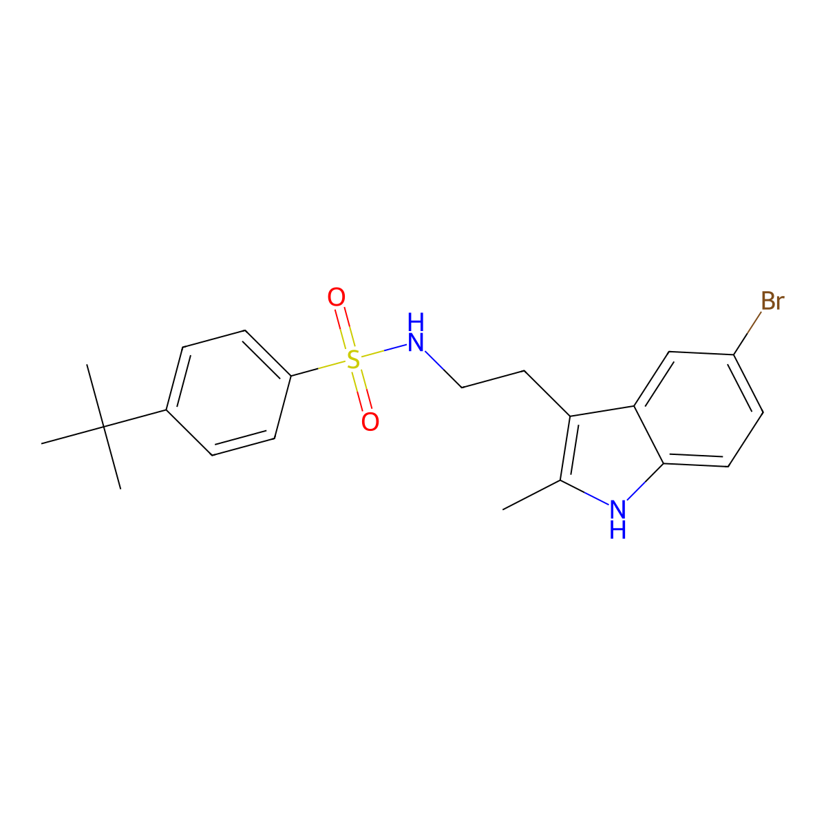 N-[2-(5-bromo-2-methyl-1H-indol-3-yl)ethyl]-4-tert-butylbenzenesulfonamide molecular structure, CAS 681841-81-6