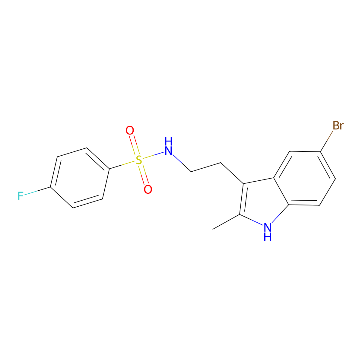 N-[2-(5-bromo-2-methyl-1H-indol-3-yl)ethyl]-4-fluorobenzenesulfonamide molecular structure, CAS 681841-82-7