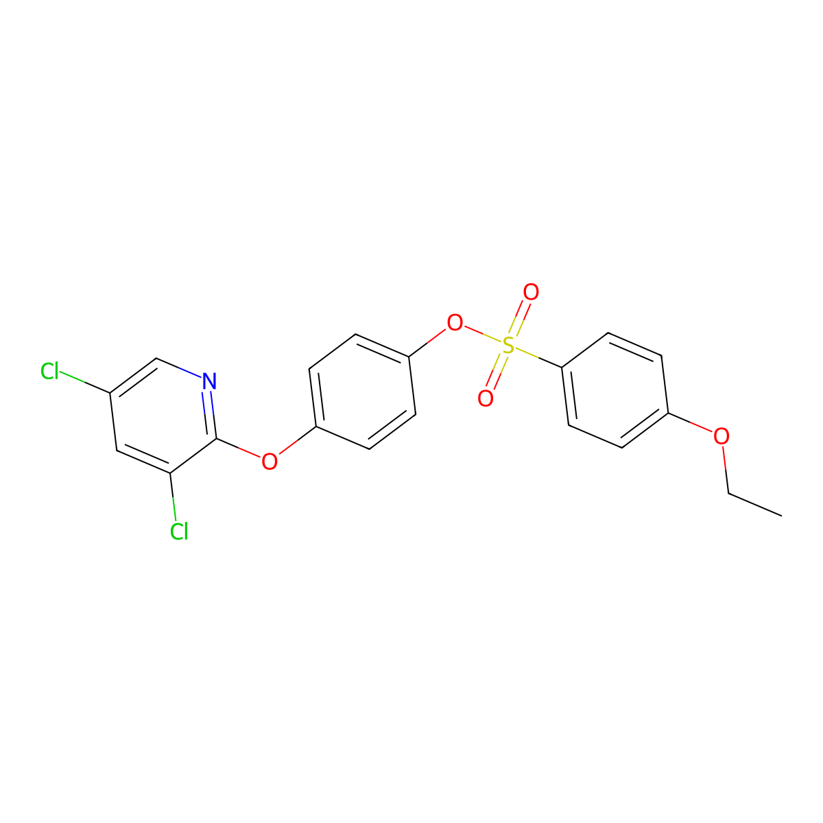 4-[(3,5-Dichloro-2-pyridinyl)oxy]phenyl 4-ethoxybenzenesulfonate molecular structure, CAS 681844-08-6