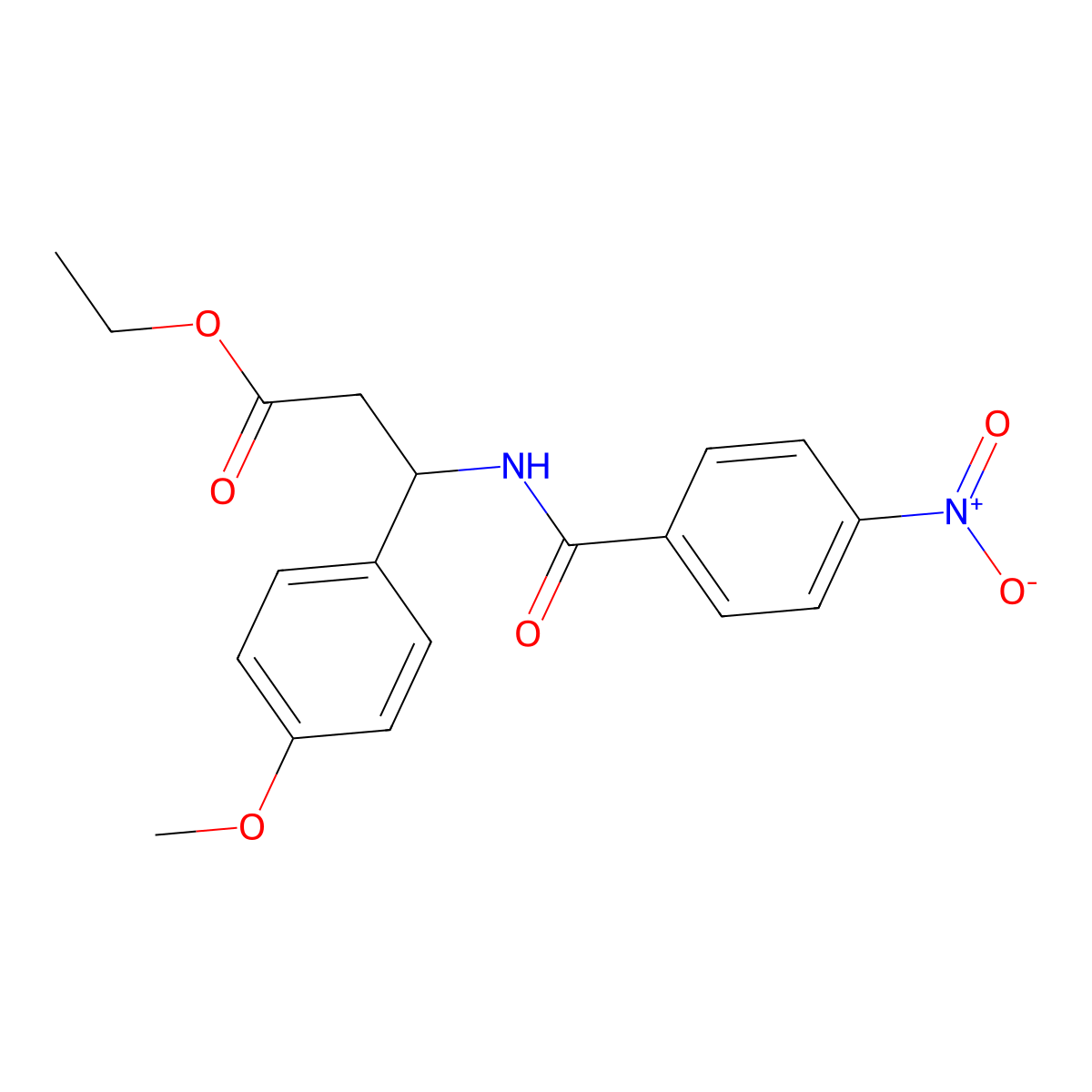 Ethyl 3-(4-methoxyphenyl)-3-[(4-nitrophenyl)formamido]propanoate molecular structure, CAS 681844-54-2