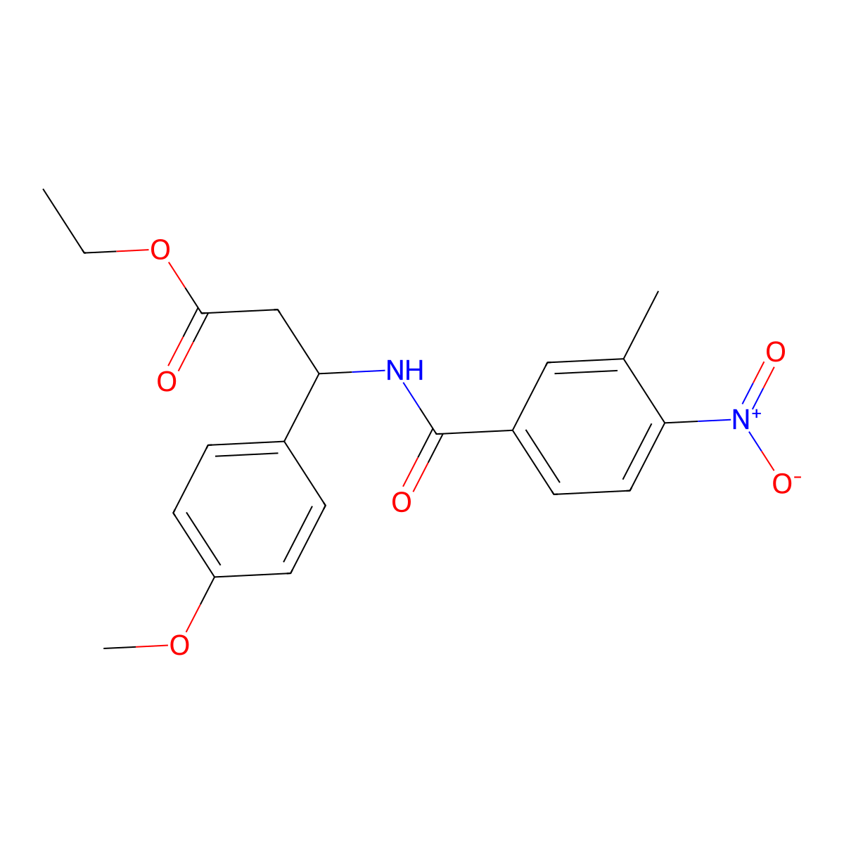 Ethyl 3-(4-methoxyphenyl)-3-[(3-methyl-4-nitrophenyl)formamido]propanoate molecular structure, CAS 681844-55-3