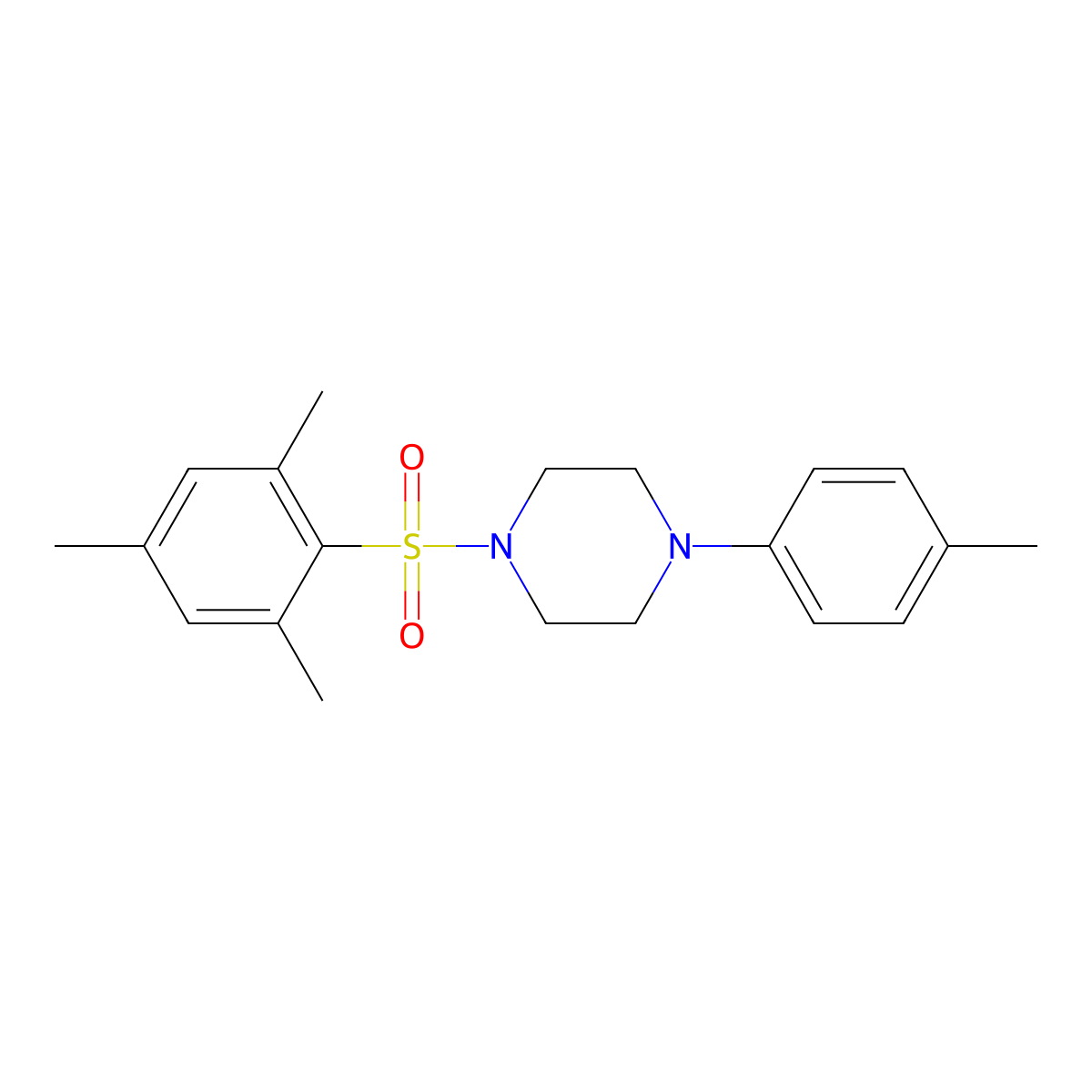 1-(4-Methylphenyl)-4-(2,4,6-trimethylbenzenesulfonyl)piperazine molecular structure, CAS 681844-68-8