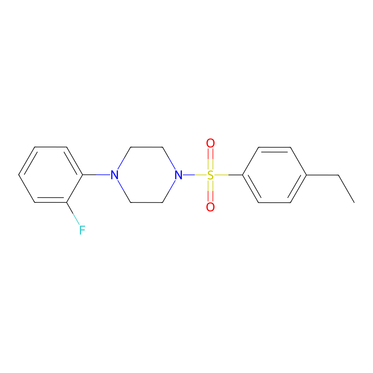 1-(4-Ethylphenyl)sulfonyl-4-(2-fluorophenyl)piperazine molecular structure, CAS 681844-74-6