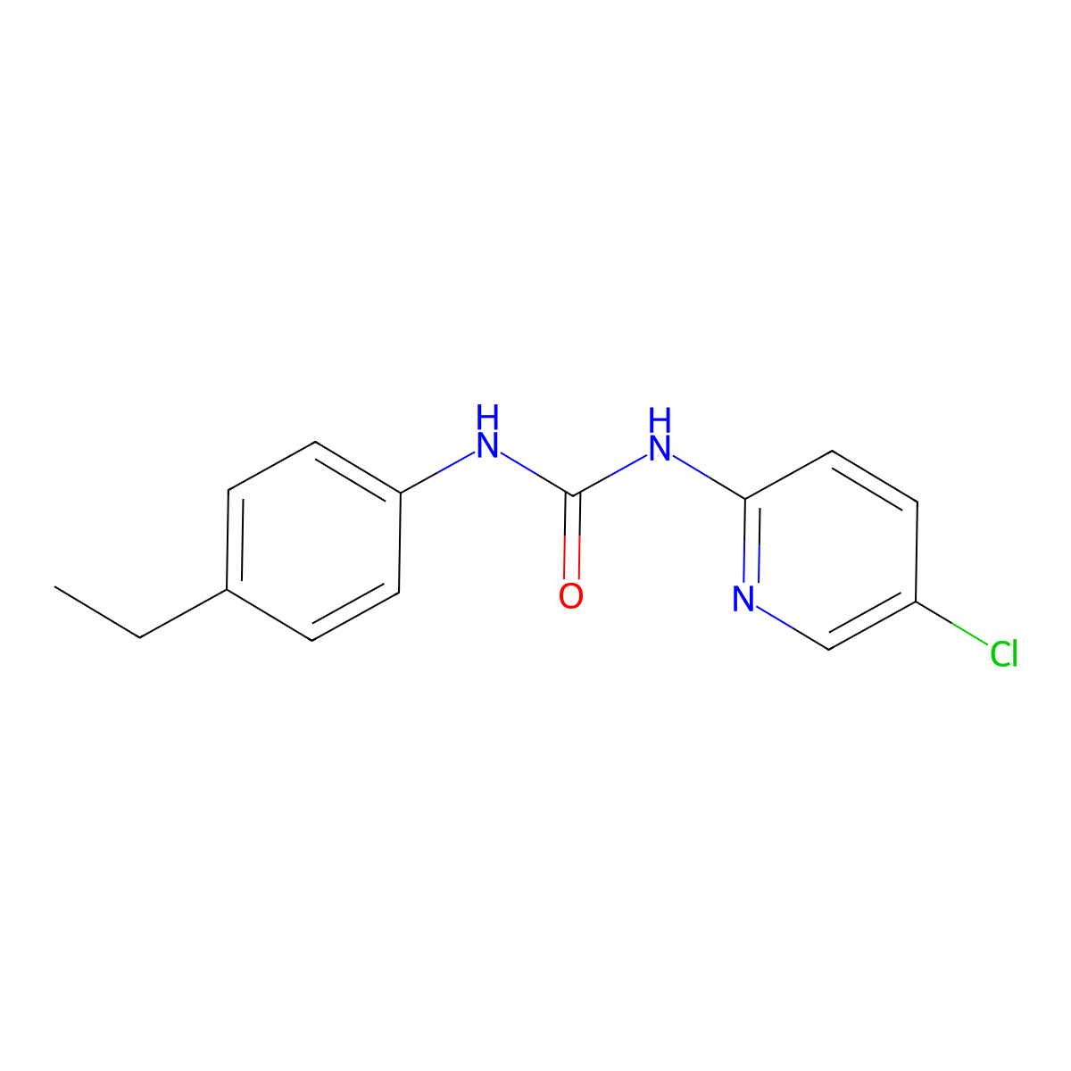1-(5-Chloropyridin-2-yl)-3-(4-ethylphenyl)urea molecular structure, CAS 681845-53-4