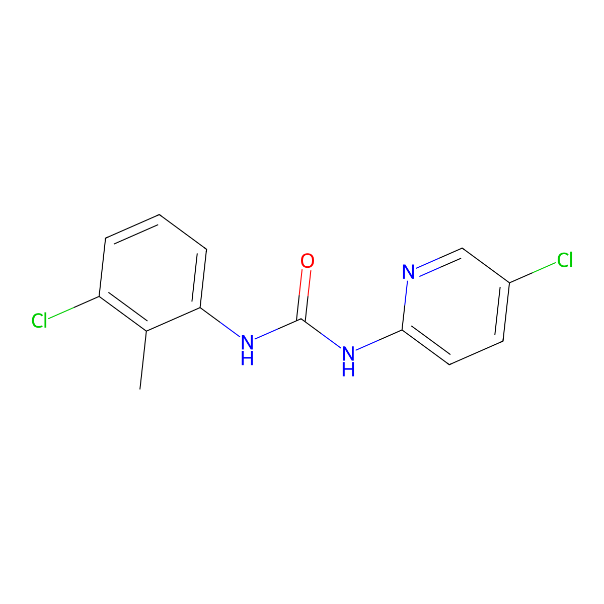 1-(3-Chloro-2-methylphenyl)-3-(5-chloropyridin-2-yl)urea molecular structure, CAS 681845-55-6