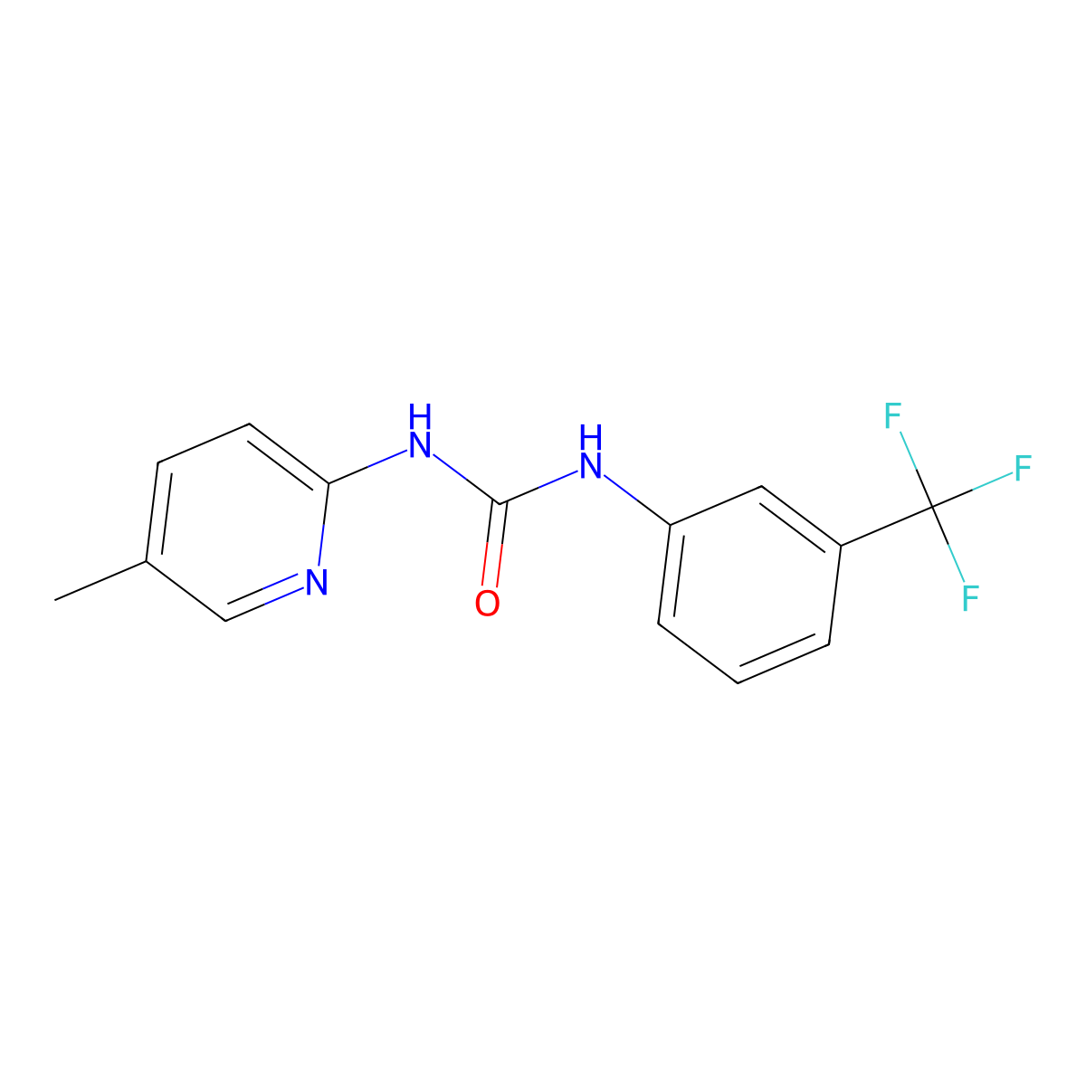 1-(5-Methylpyridin-2-yl)-3-[3-(trifluoromethyl)phenyl]urea molecular structure, CAS 681845-62-5