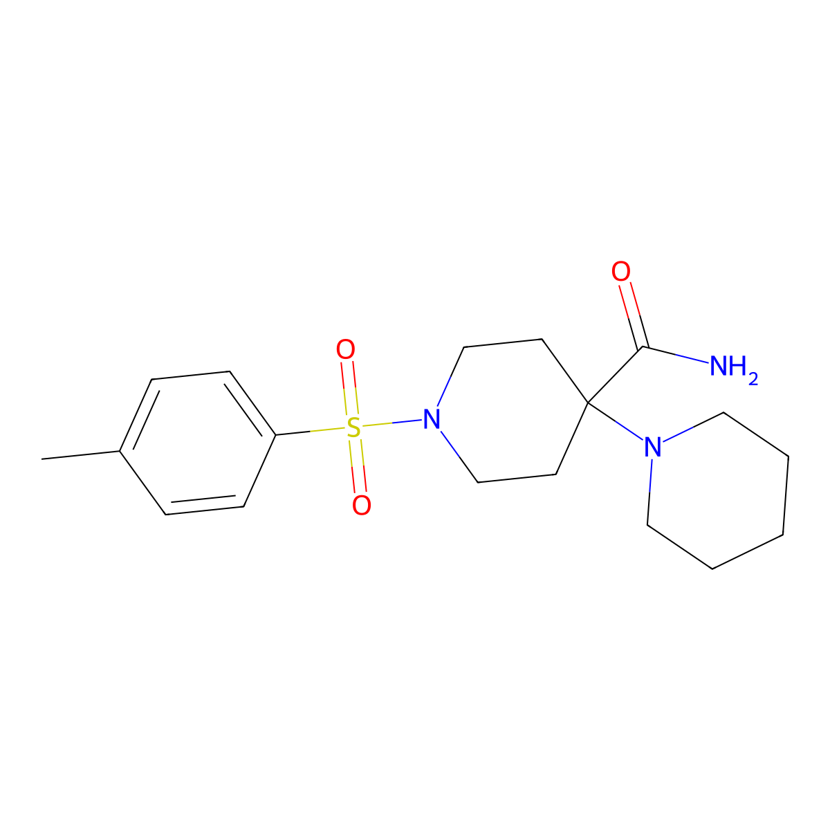 1'-[(4-Methylphenyl)sulfonyl][1,4'-bipiperidine]-4'-carboxamide molecular structure, CAS 681850-23-7