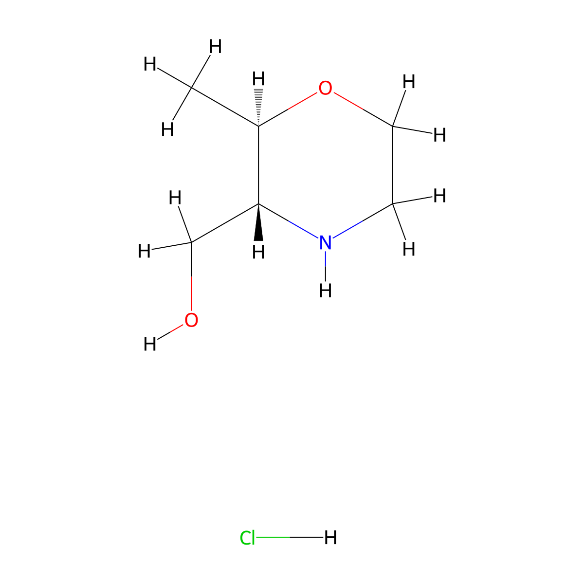 ((2R,3R)-2-Methylmorpholin-3-yl)methanol hydrochloride molecular structure, CAS 681851-40-1