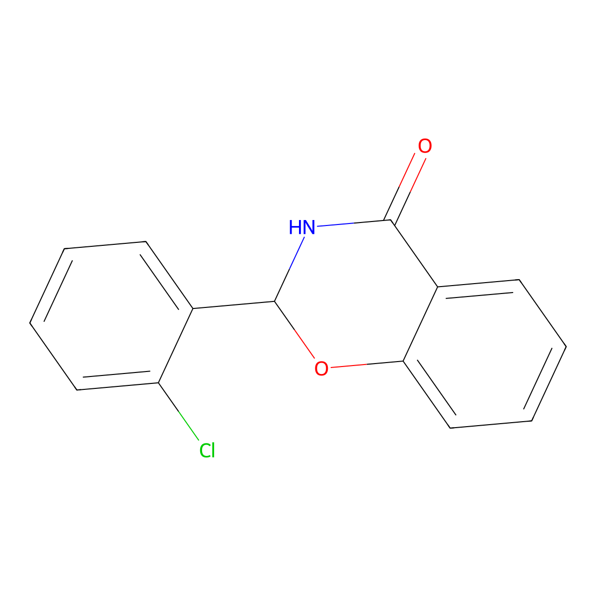2-(2-chlorophenyl)-2,3-dihydro-4H-1,3-benzoxazin-4-one molecular structure, CAS 681851-72-9